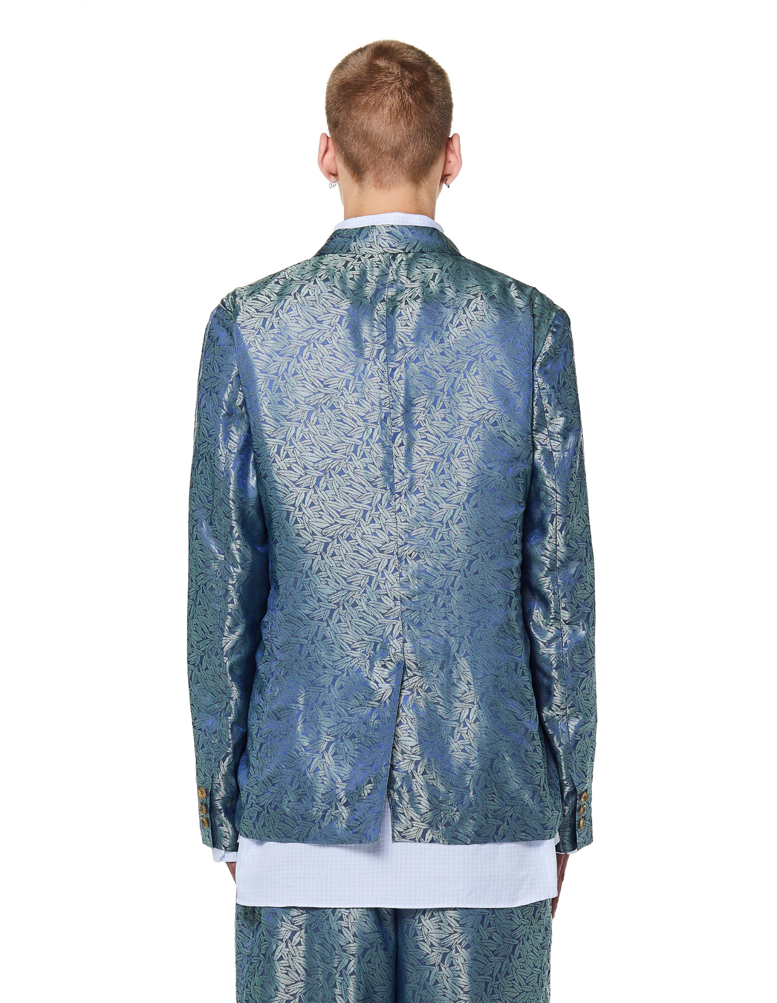 Comme des Garcons Homme plus Жаккардовый пиджак с вырезами