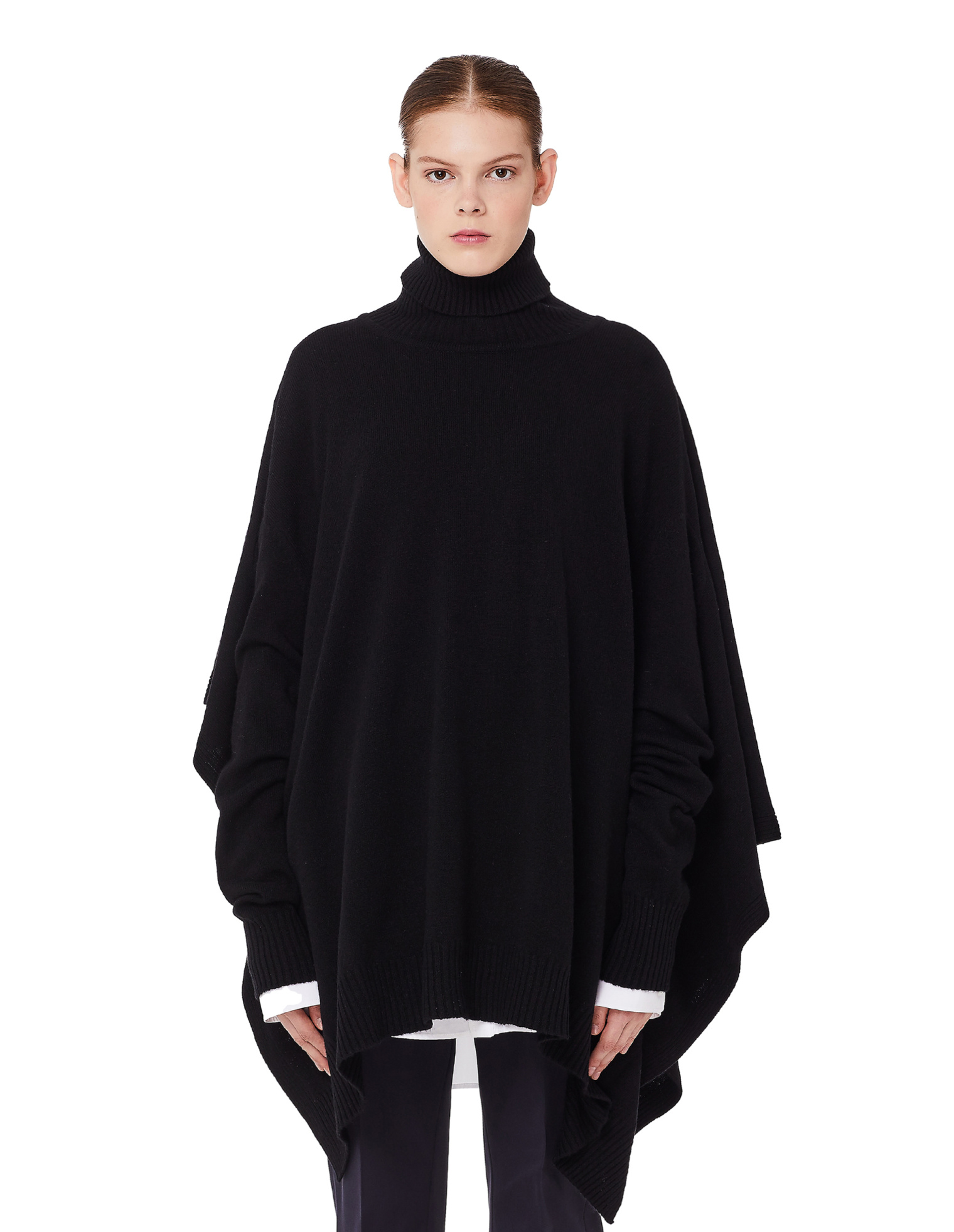 Maison Margiela Black Wool Poncho Sweater