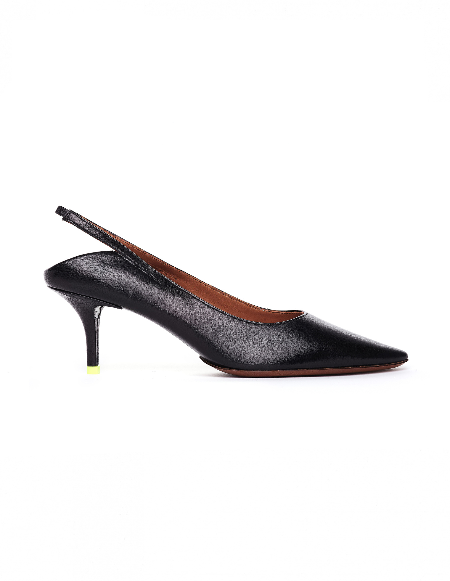 VETEMENTS Black Leather Kitten Heel Pumps