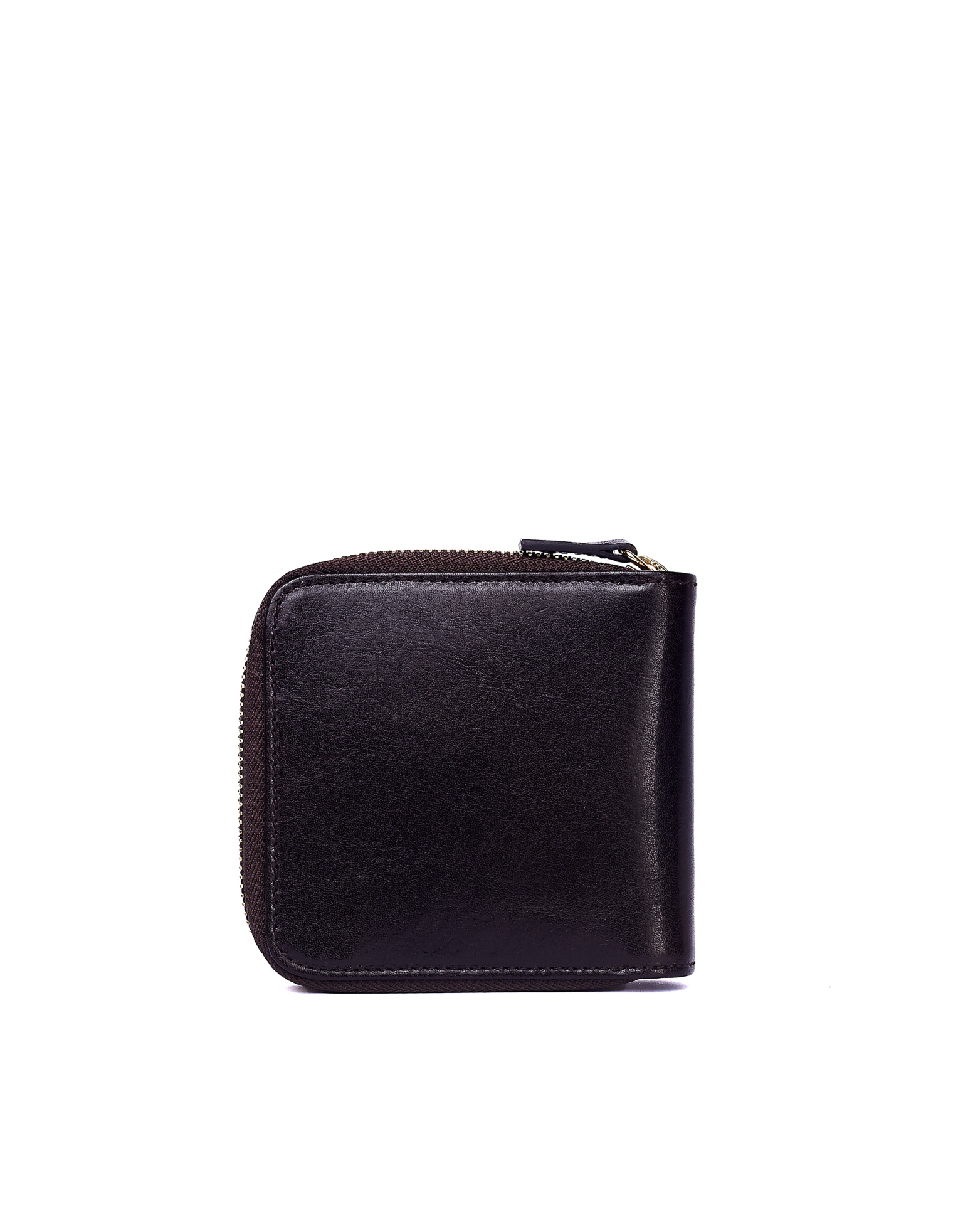 Ugo Cacciatori Dark Brown Leather Zip Pocket Wallet