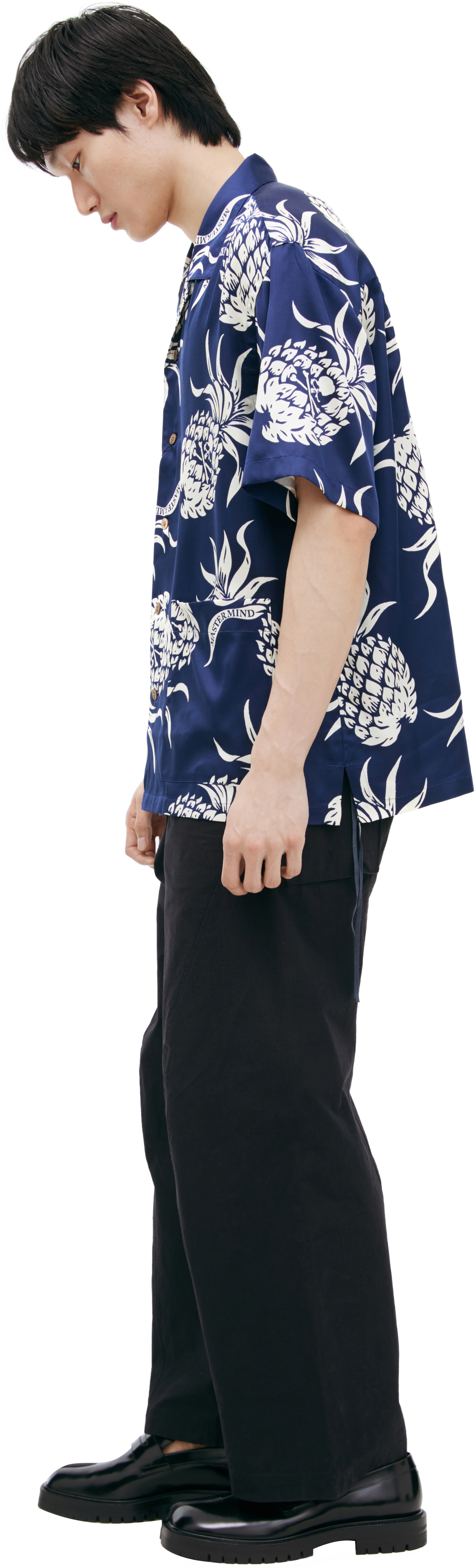 Mastermind WORLD Silk shirt with a solid-color print