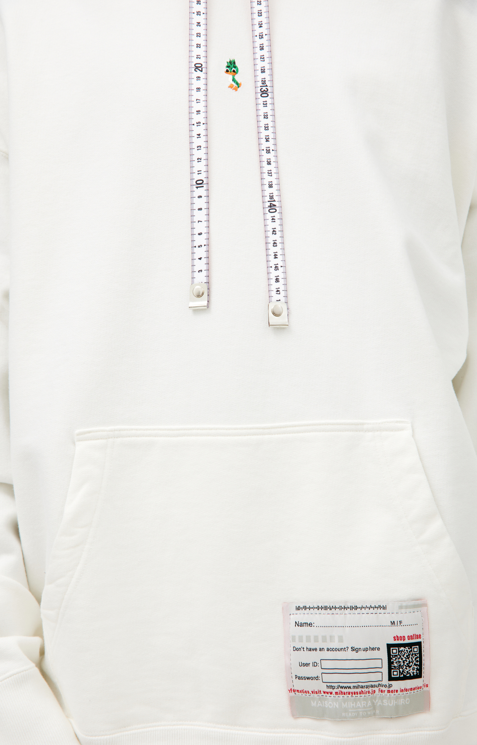 Maison Mihara Yasuhiro White logo hoodie