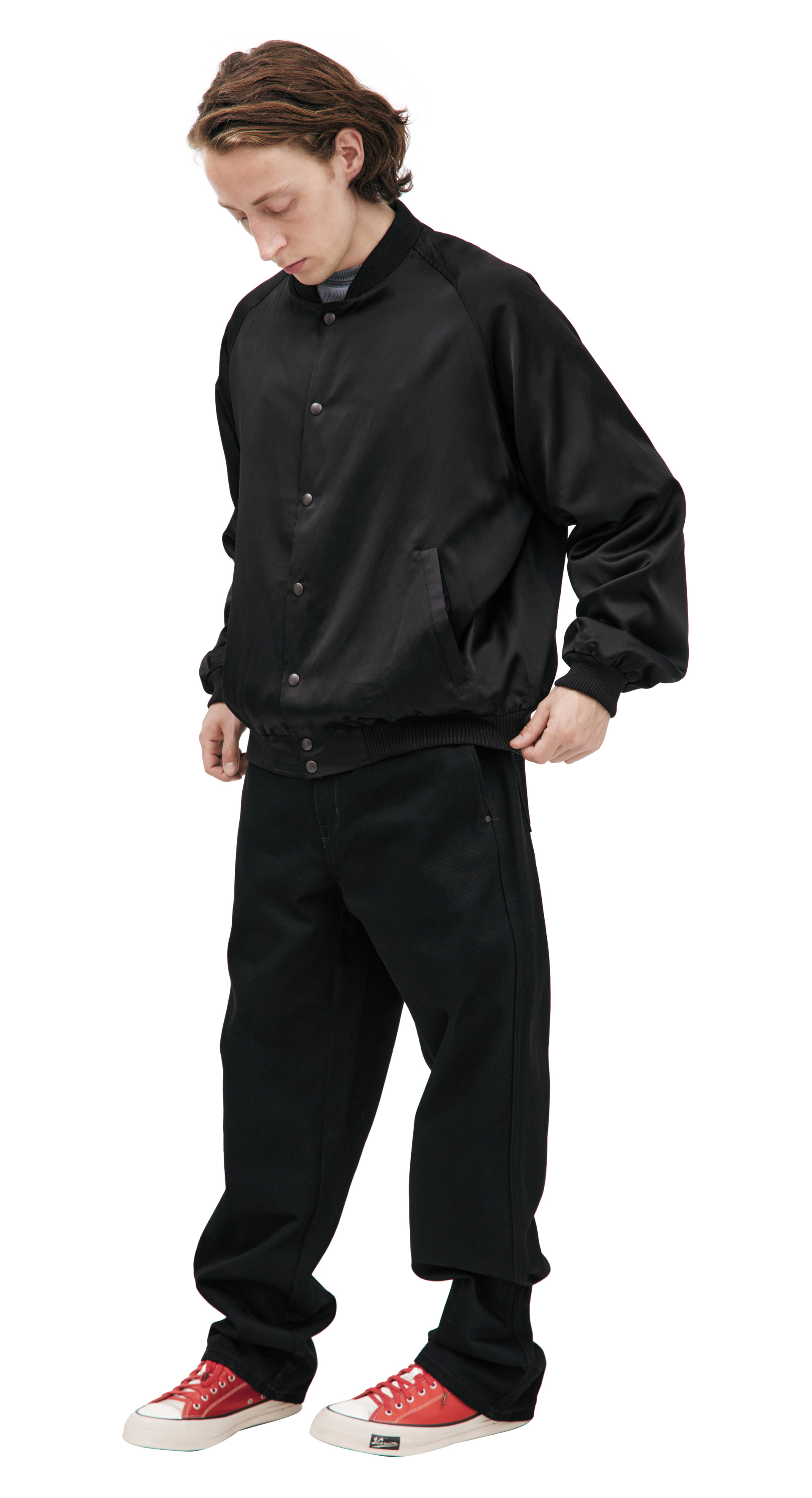 Saint Mxxxxxx Black bomber jacket with buttons