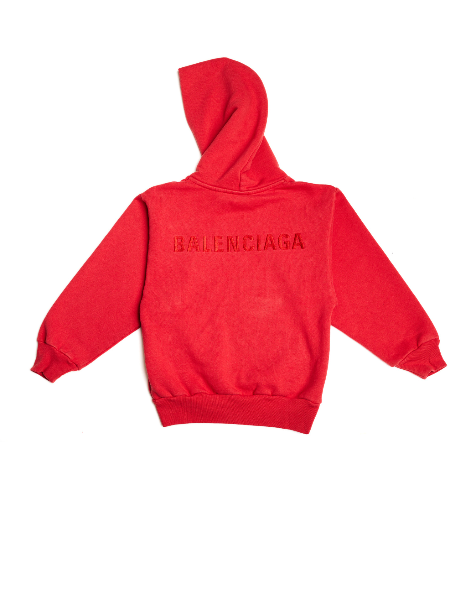 Balenciaga Kids Красное худи с вышитым логотипом
