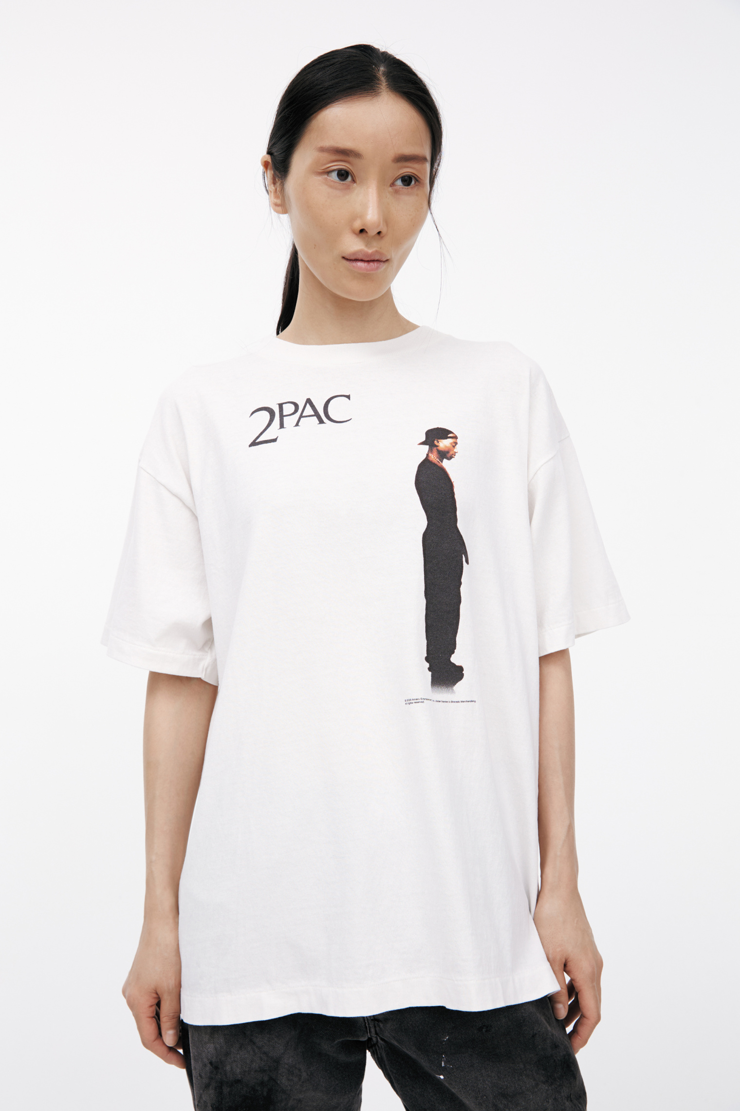 Saint Mxxxxxx Белая футболка с принтом \'2PAC\'