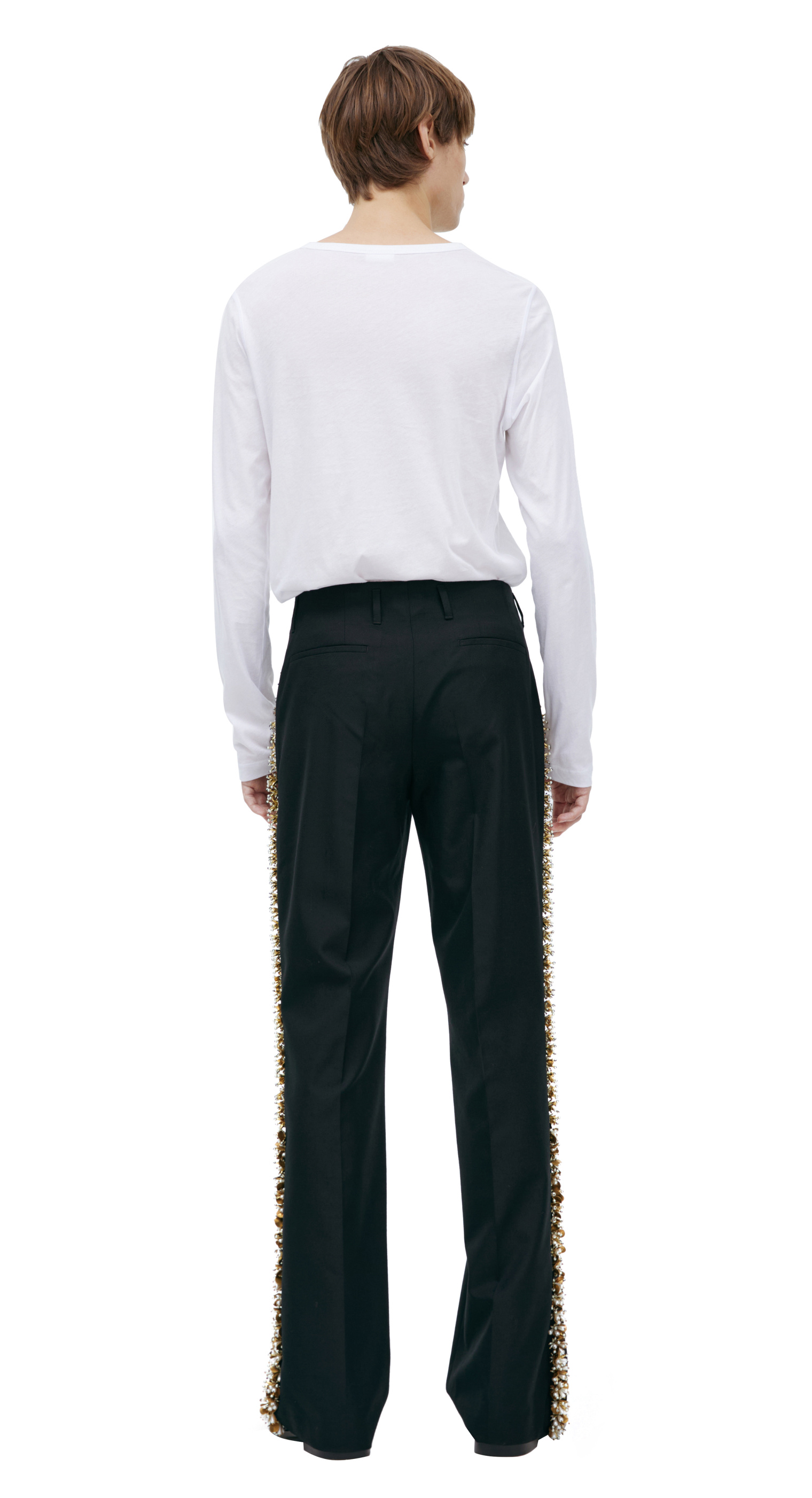 Dries Van Noten Straight trousers with stripes