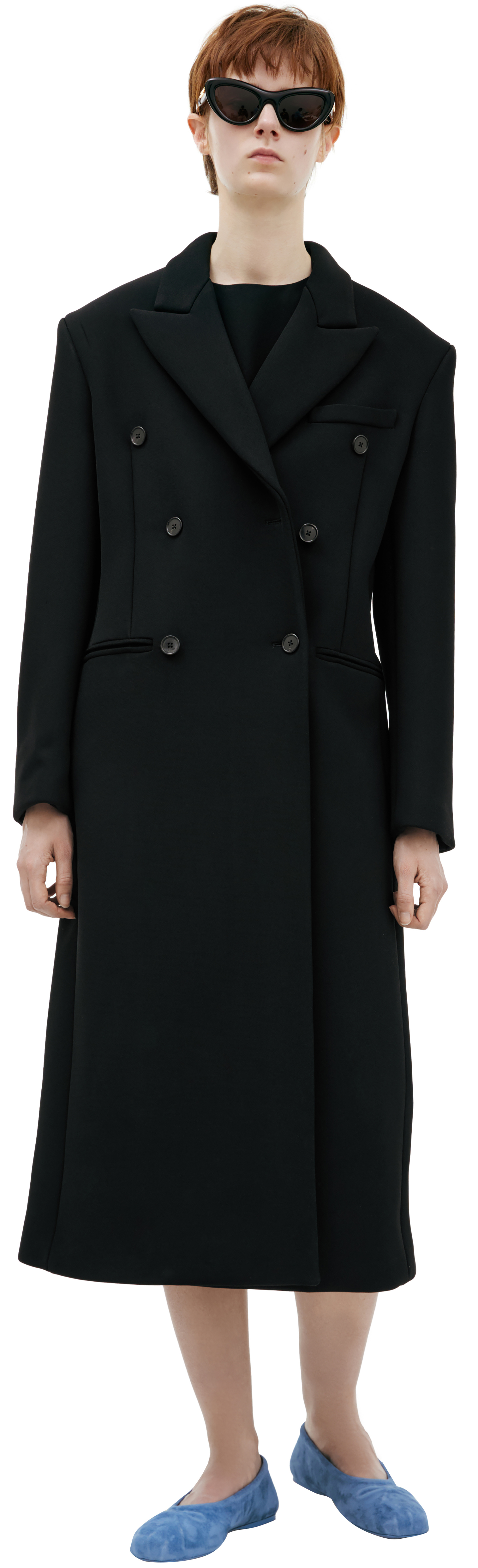 The Row Double-breasted viscose coat