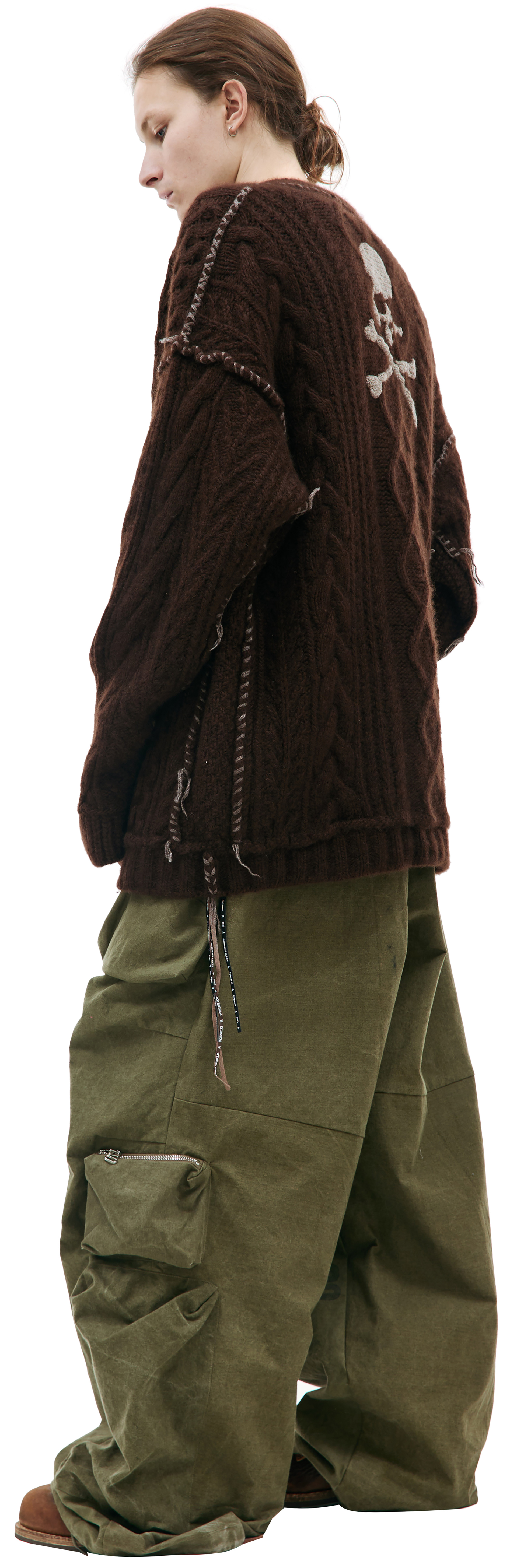 Mastermind WORLD Brown cashmere cardigan