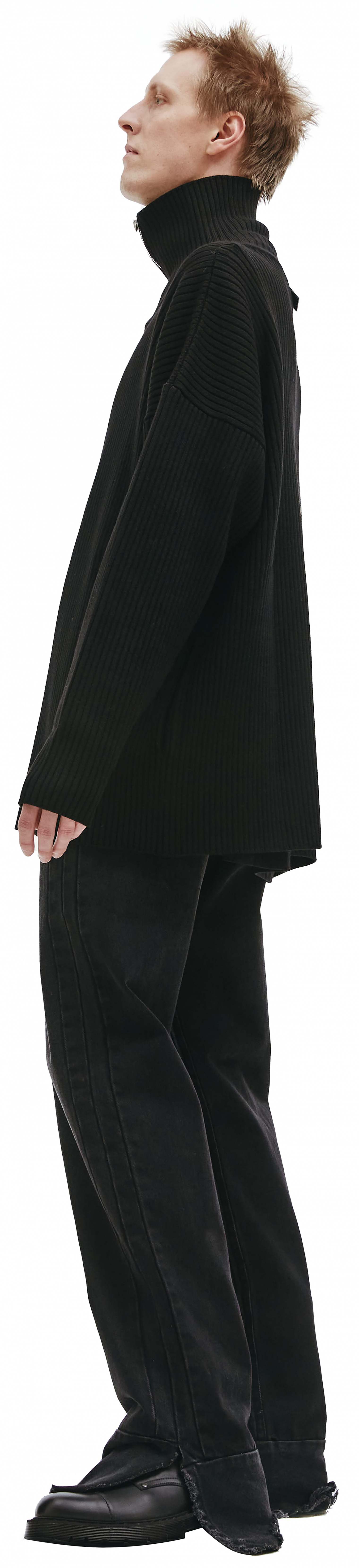 VETEMENTS Black wool zipped cardigan
