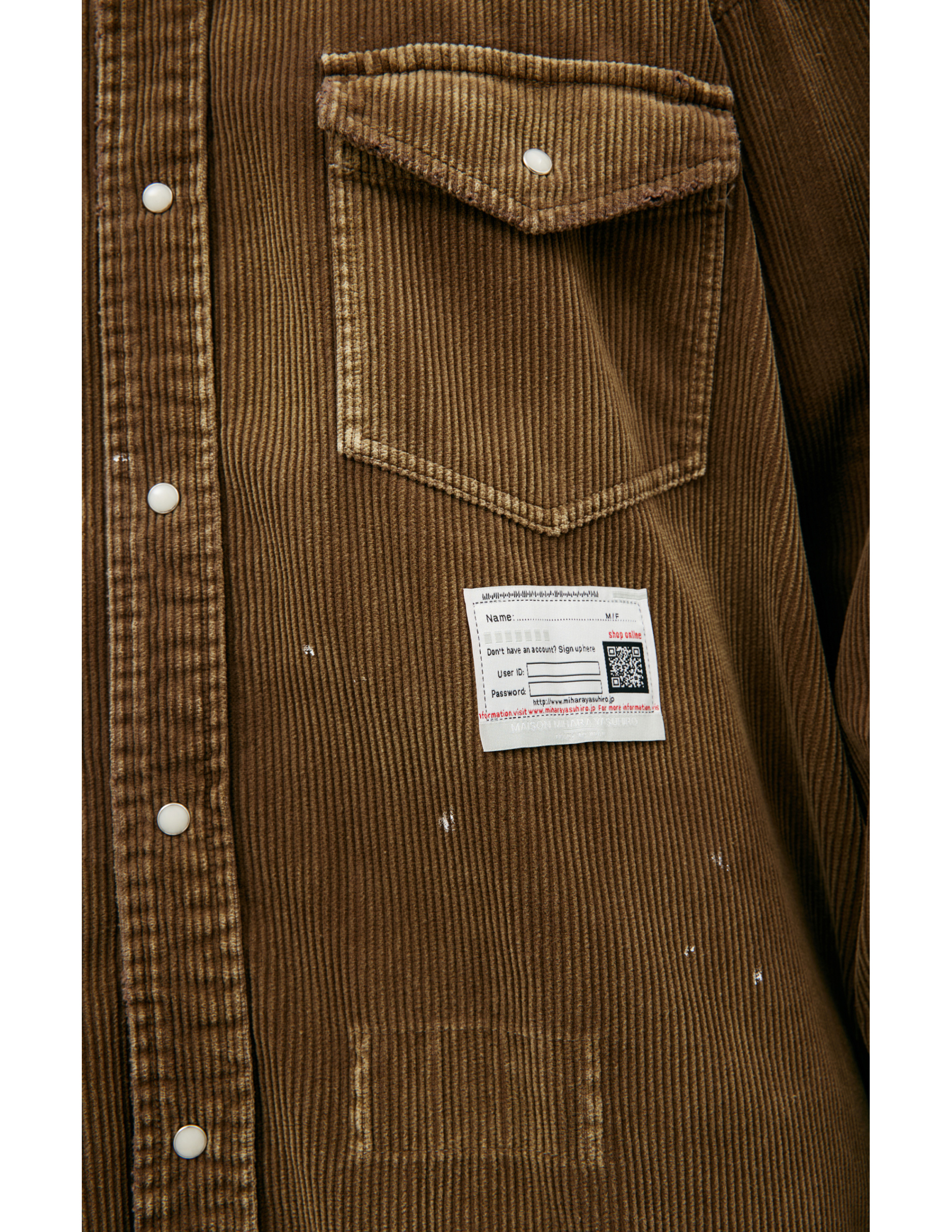 Maison Mihara Yasuhiro Velvet shirt with logo