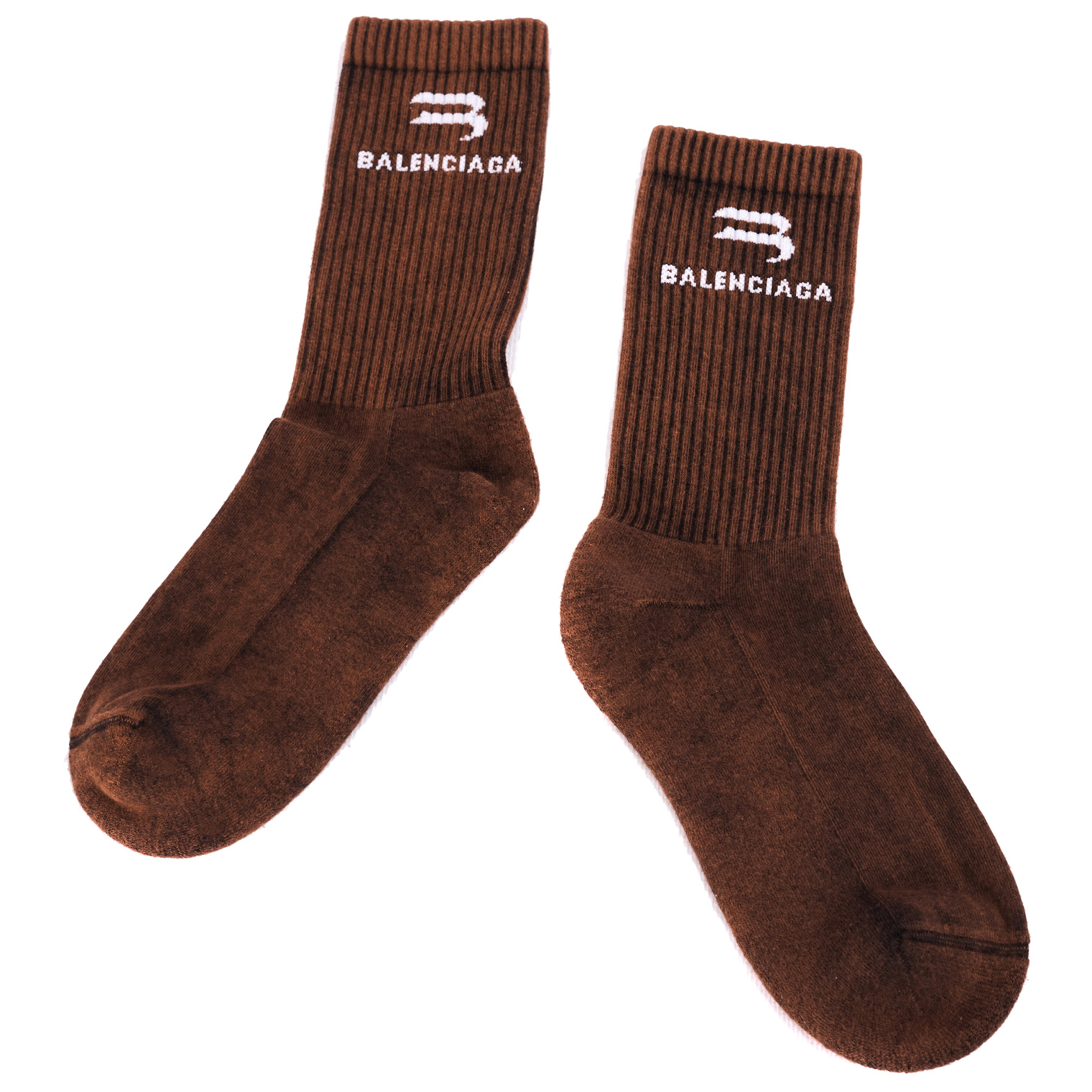 Balenciaga Brown Logo Socks