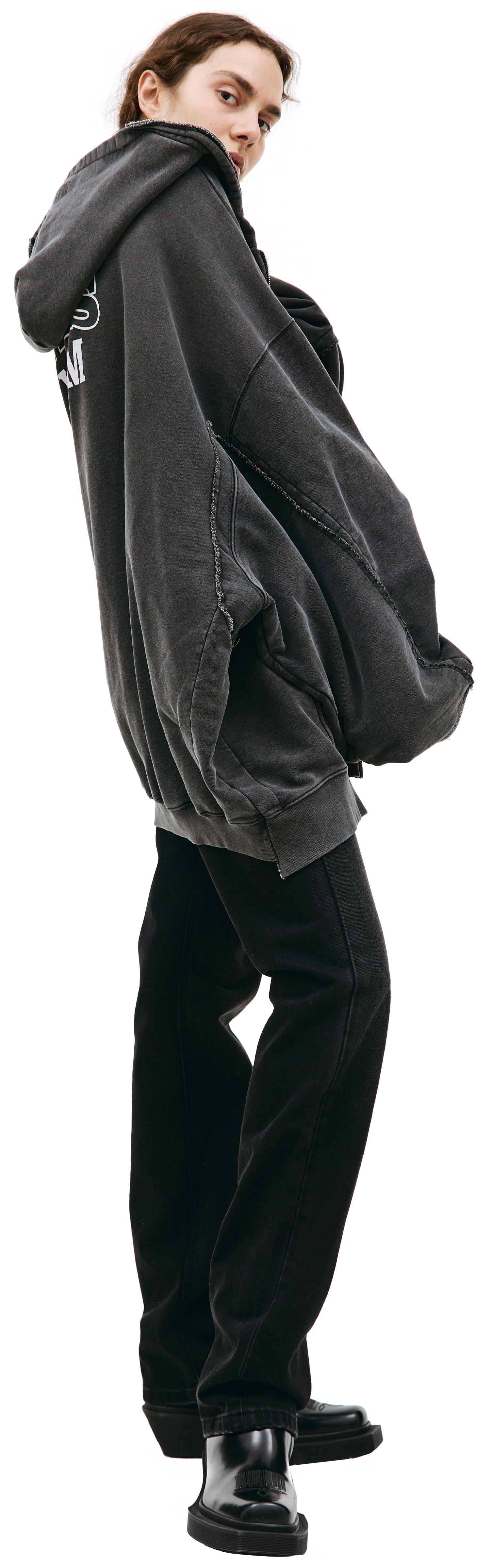 VETEMENTS \'Fan\' printed zip up hoodie