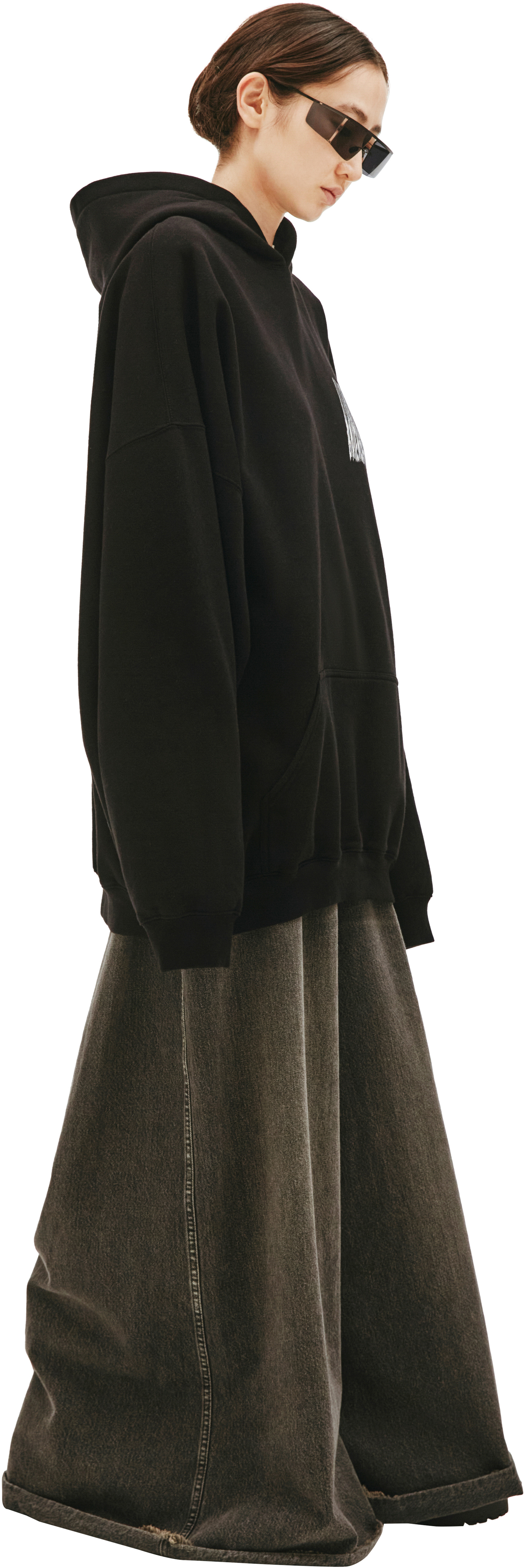 Balenciaga Black Printed Hoodie