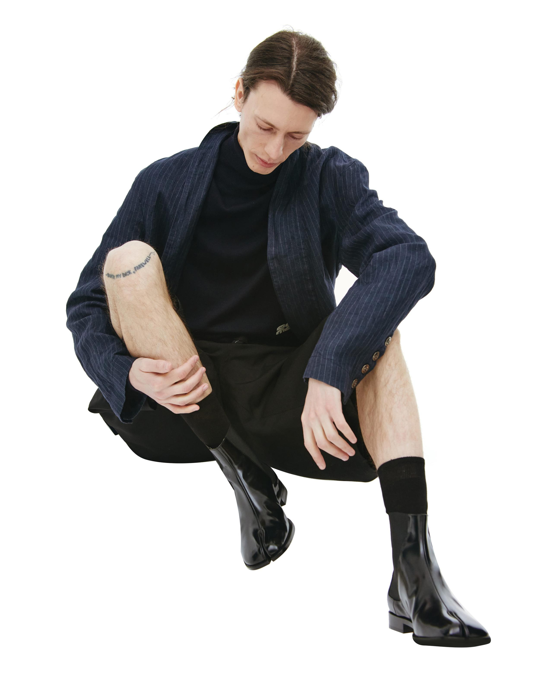 Greg Lauren Ollie Pinstripe linen jacket