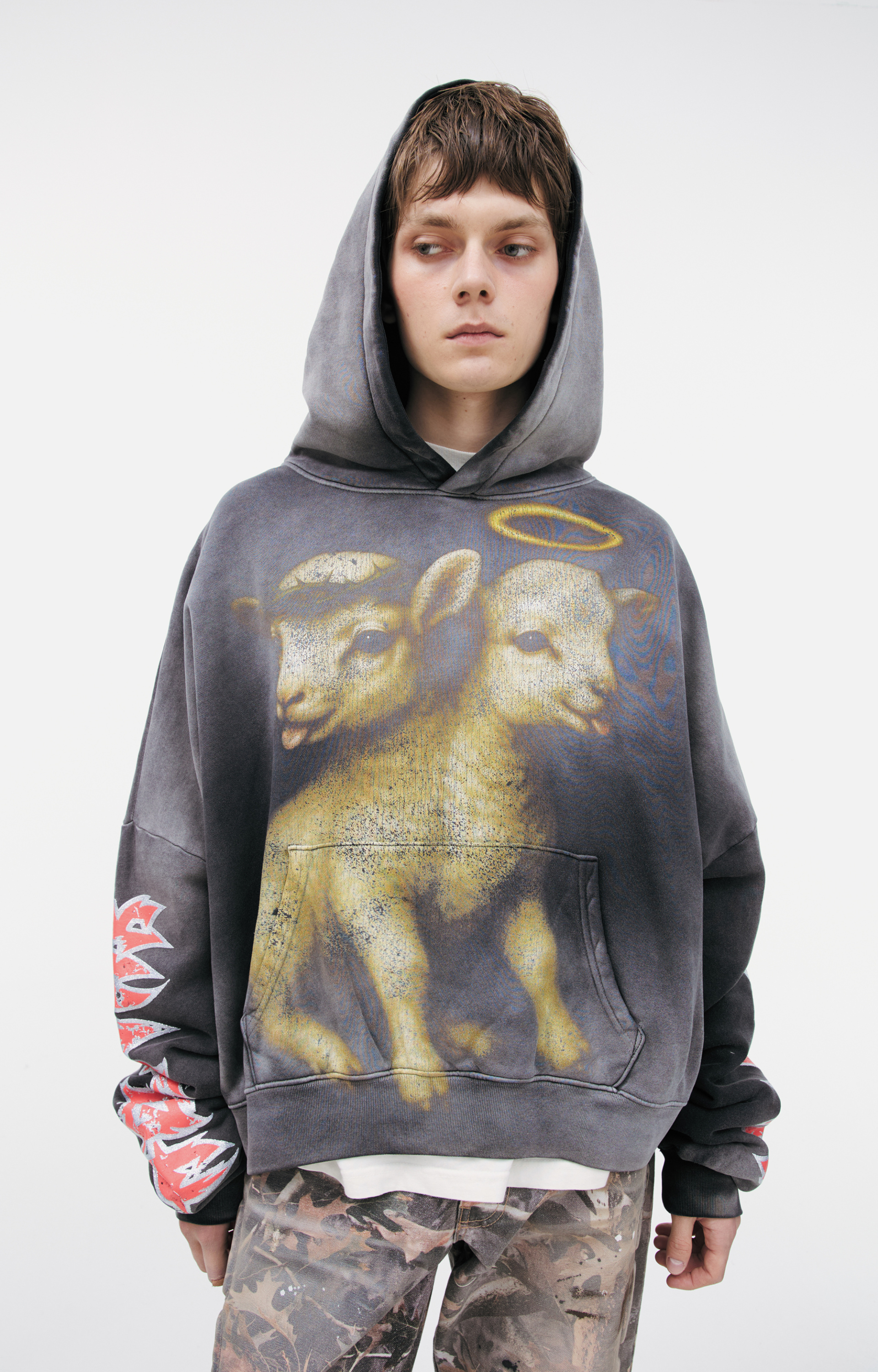 Hellstar Grey printed hoodie