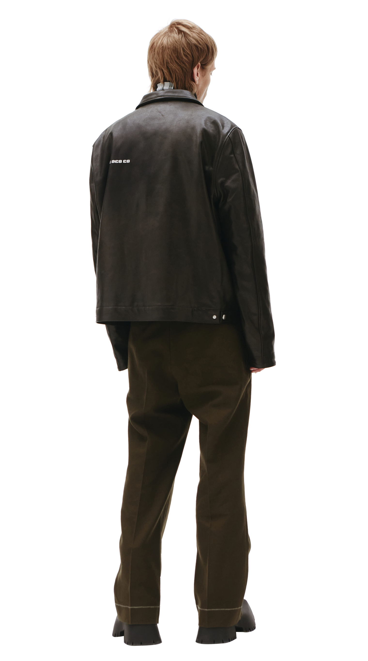 VTMNTS Кожаный куртка с принтом штрихкода