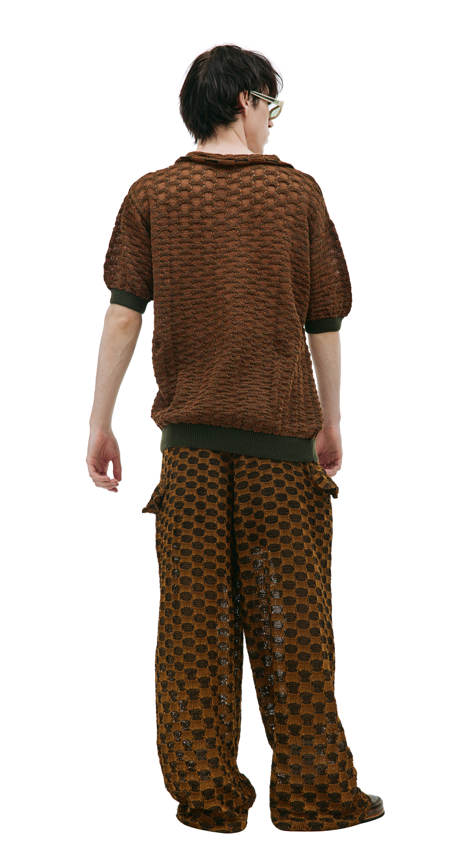 Isa Boulder Brown knit polo