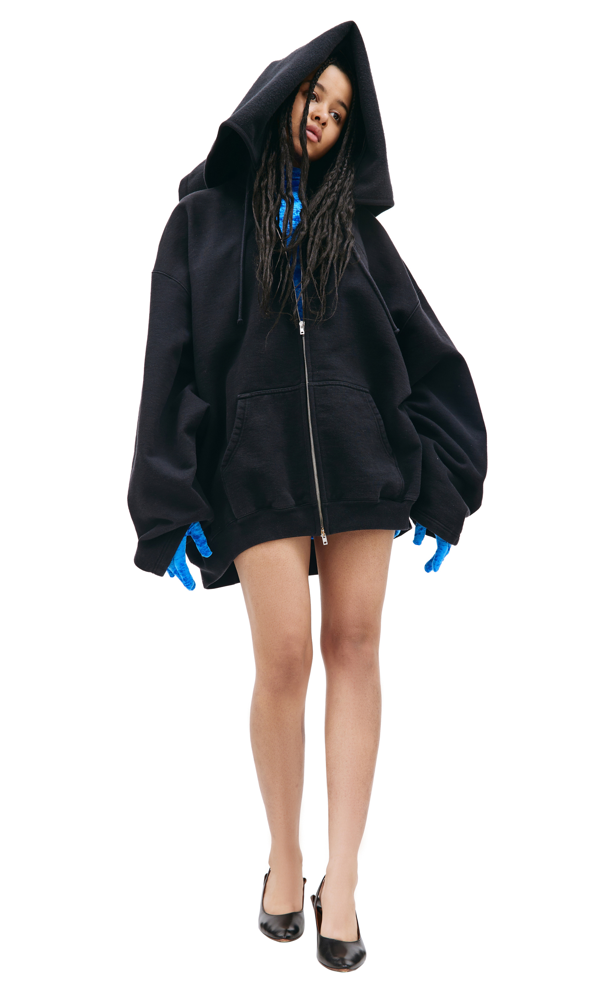 VETEMENTS Black zip up hoodie