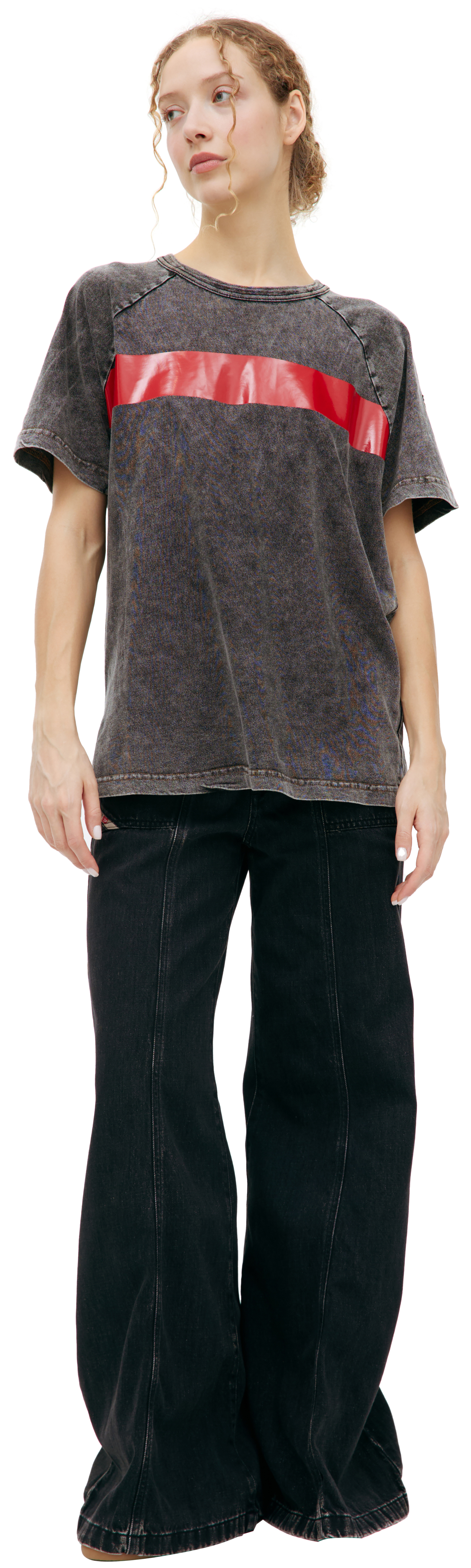 Diesel T-shirt with a glossy stripe