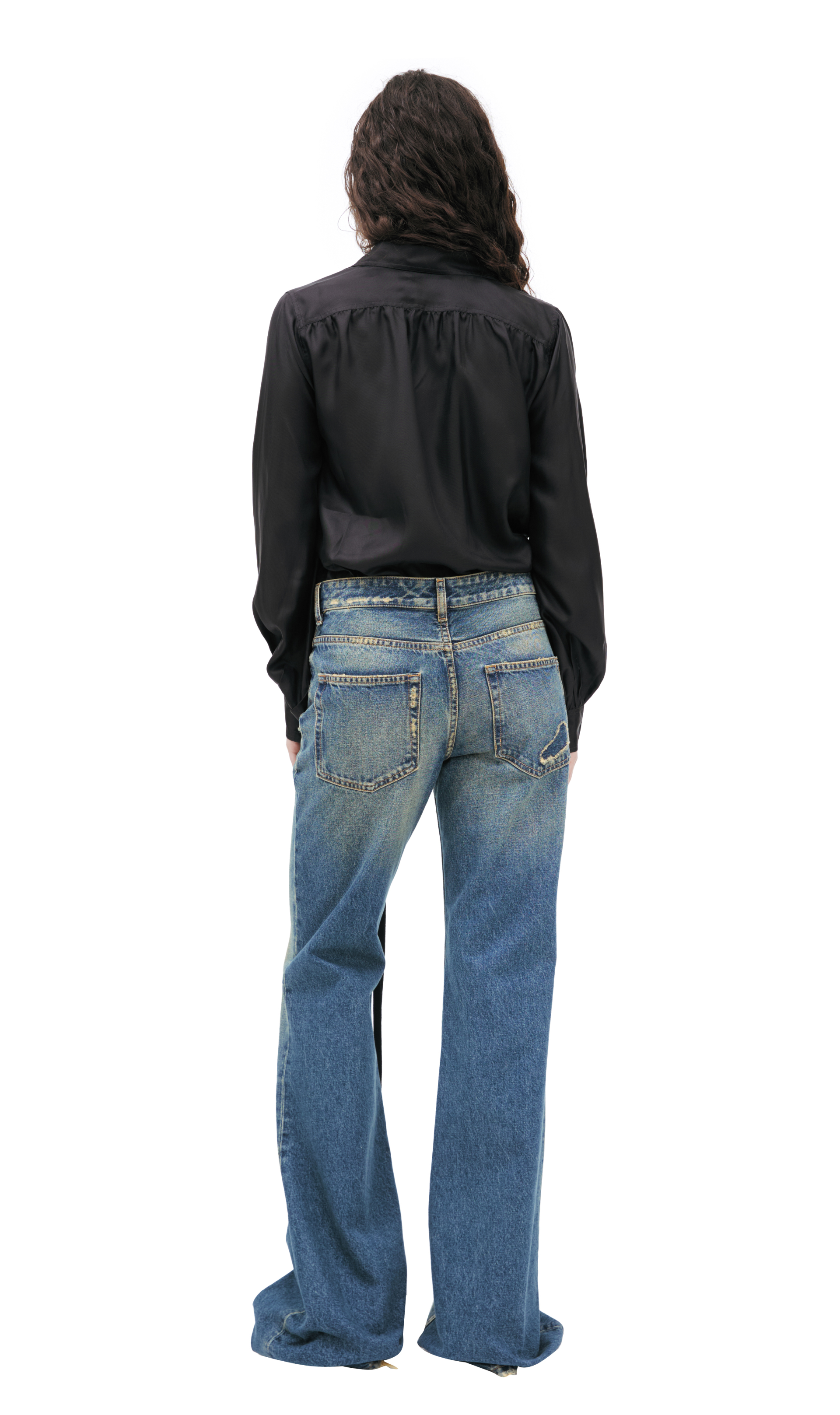 Ann Demeulemeester flared jeans with scuffs