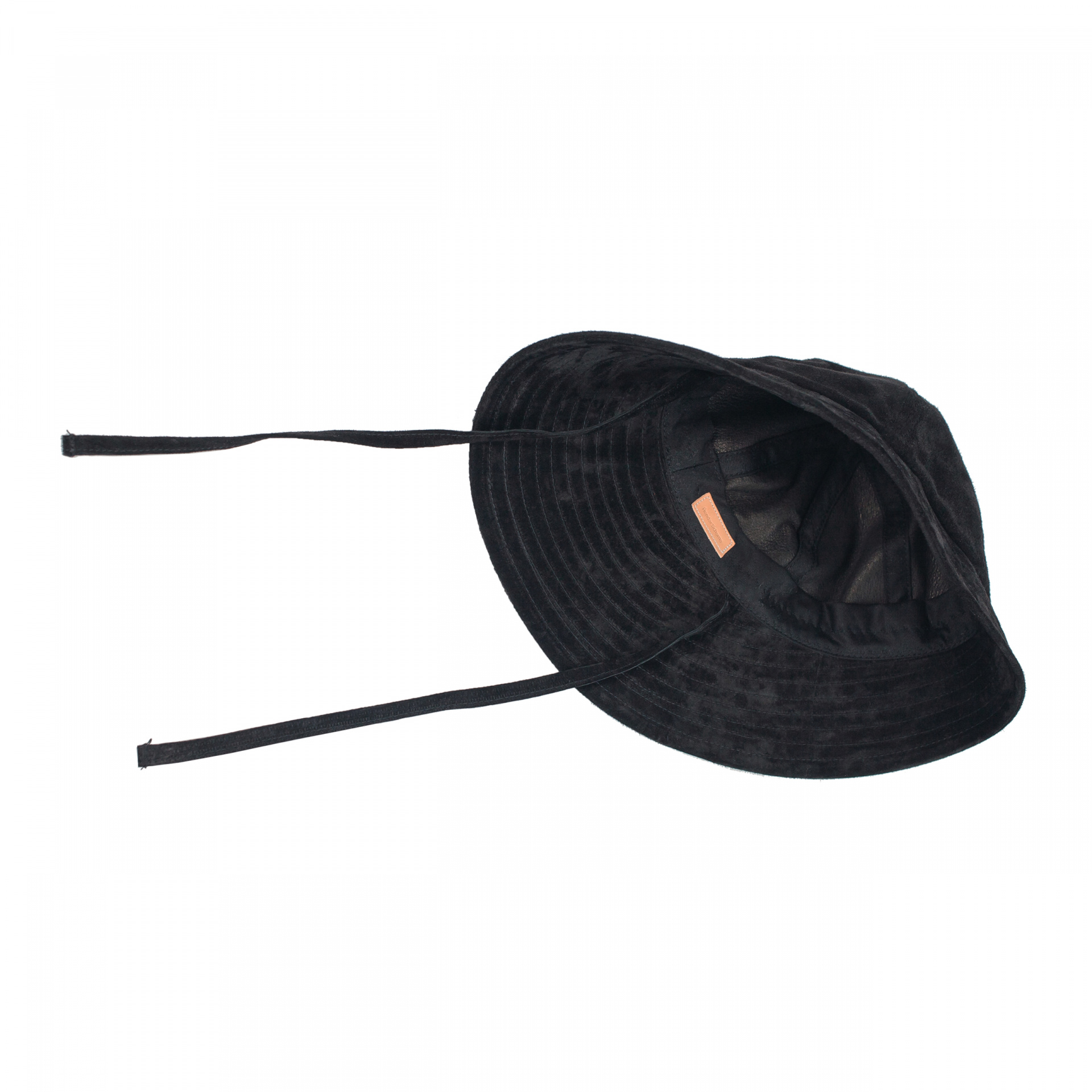 black suede bucket hat