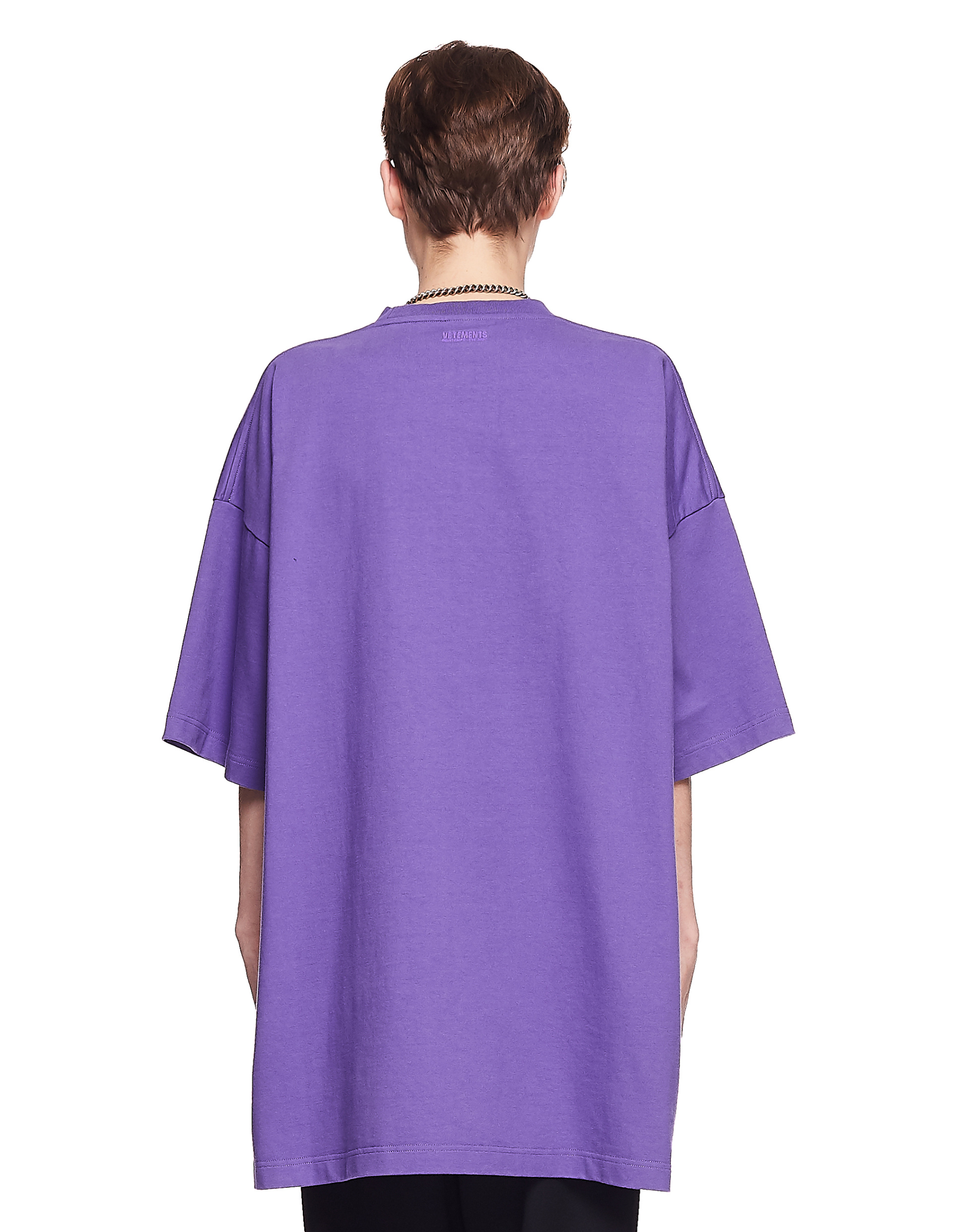 VETEMENTS Purple Cotton Logo Printed T-Shirt