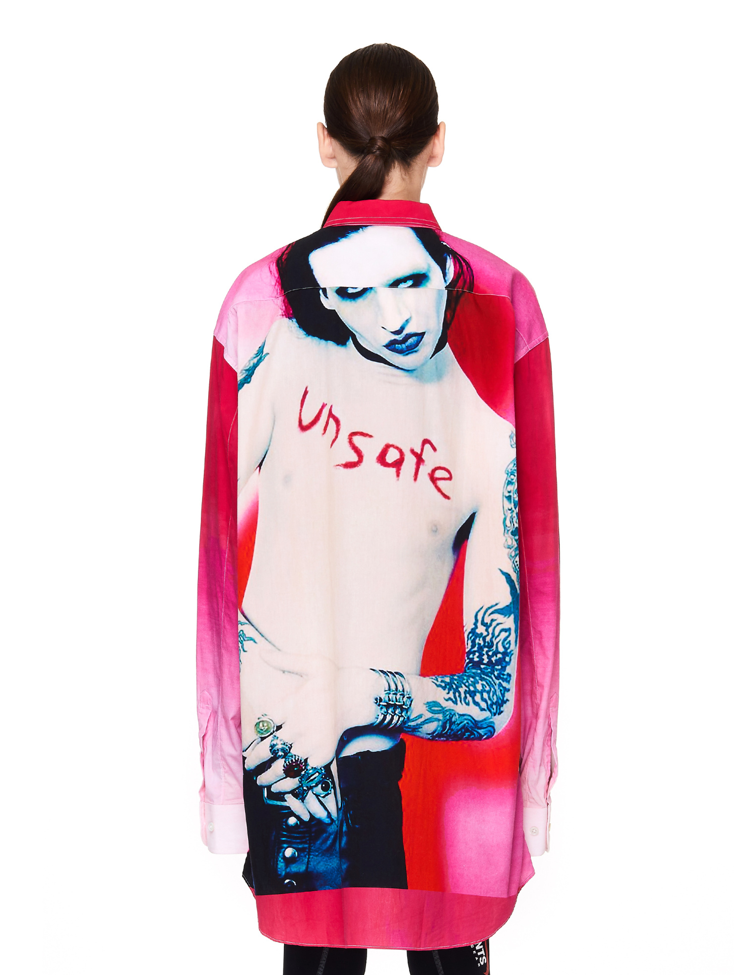 VETEMENTS Розовая рубашка с принтом Marilyn Manson