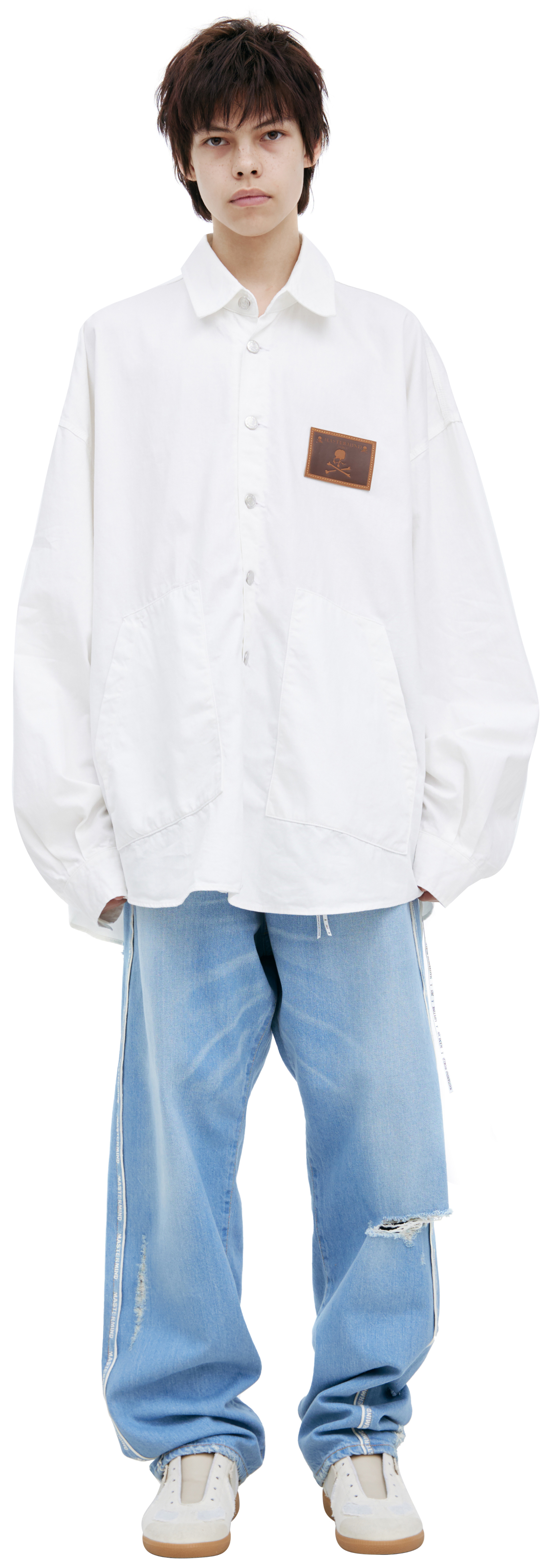 Mastermind WORLD White embroidered shirt