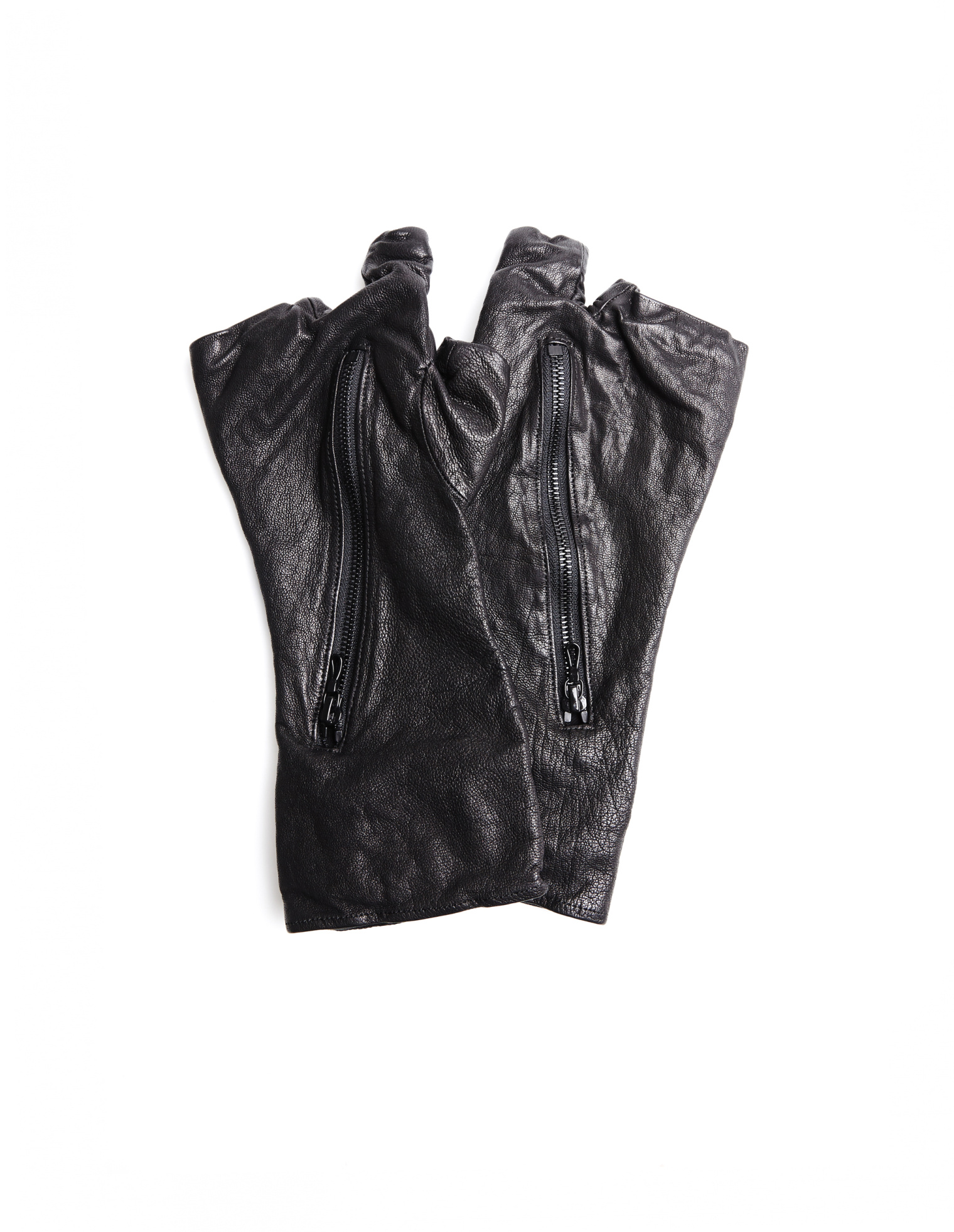 Julius Leather fingerless gloves