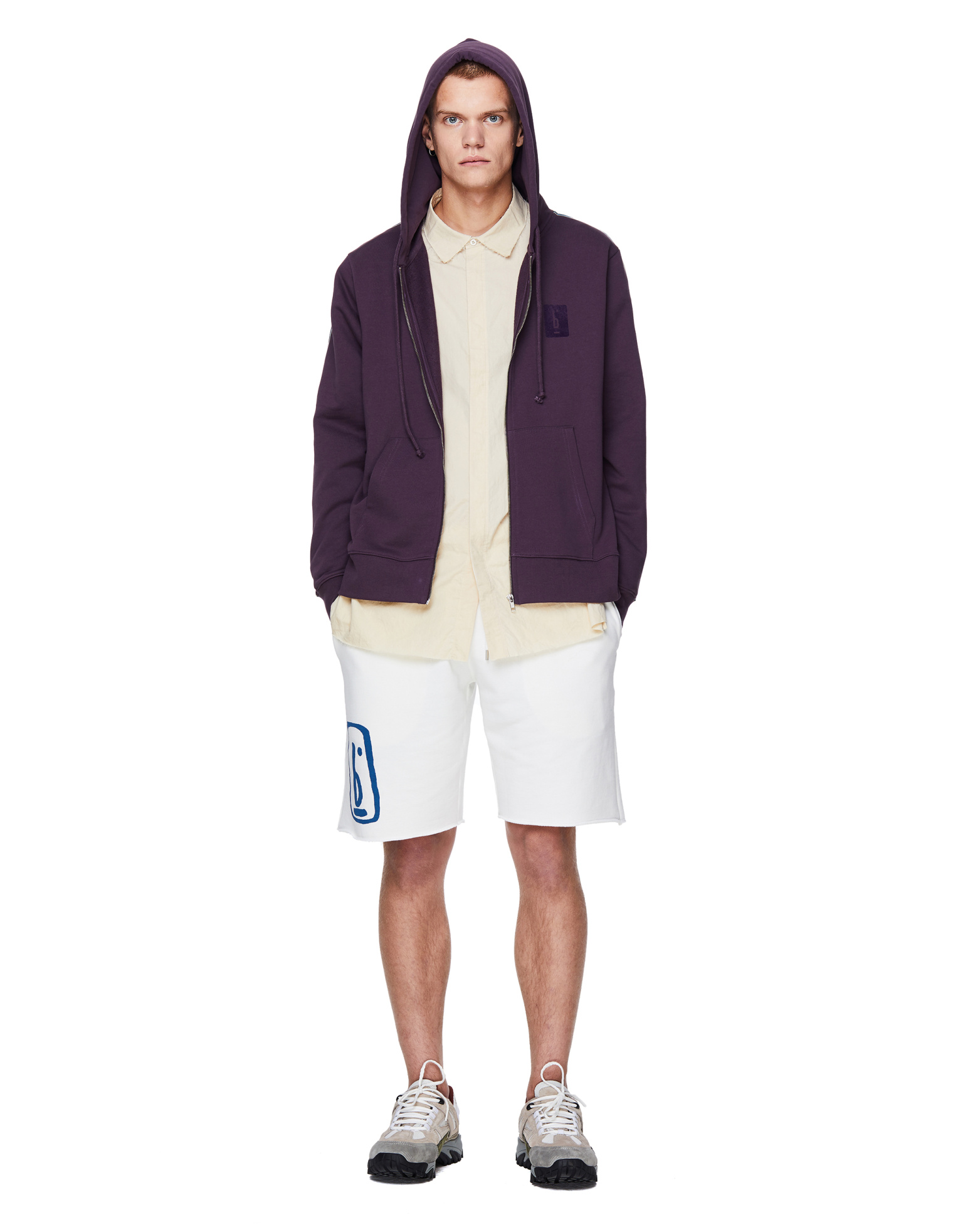 Pigalle Purple Cotton Zip-Up Hoodie