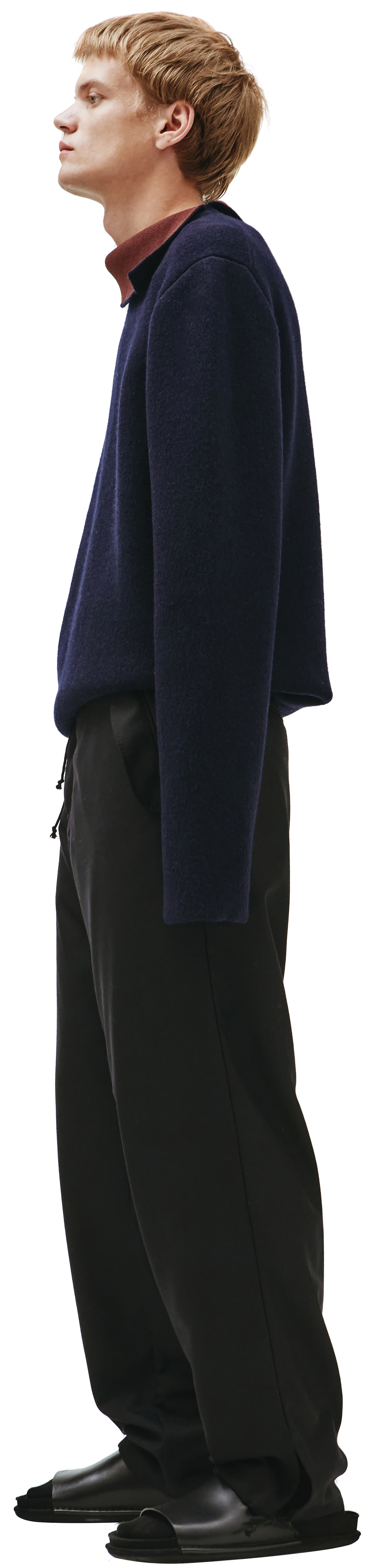 Maison Margiela Black Wool trousers with drawstring