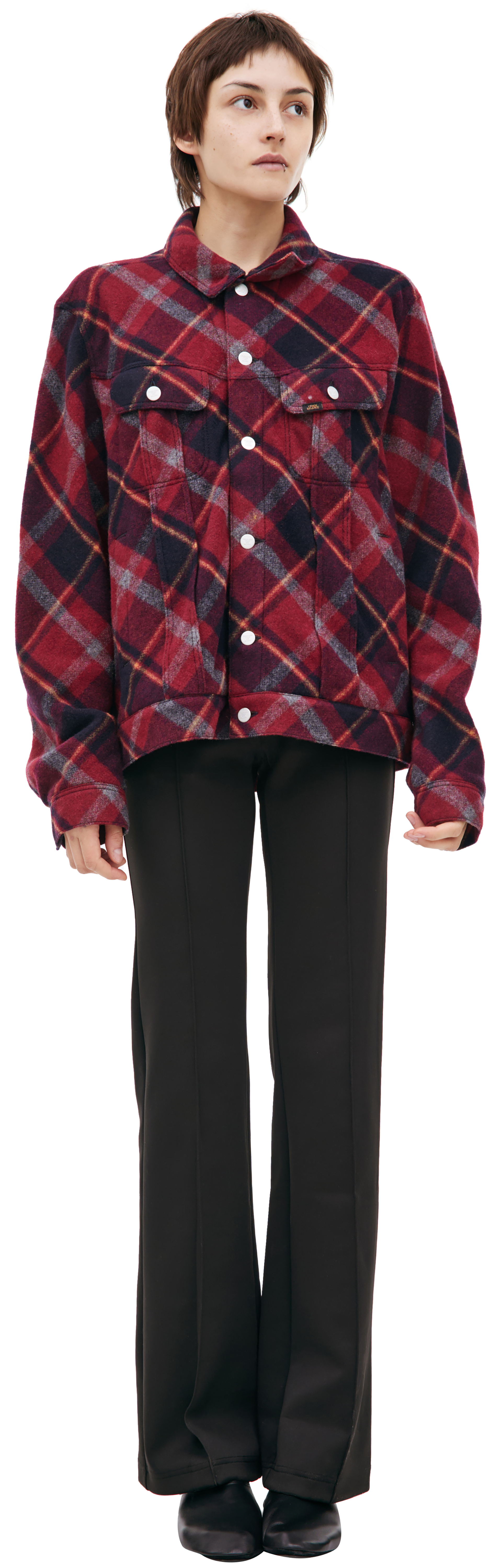 Undercover Plaid jacket with patch pockets