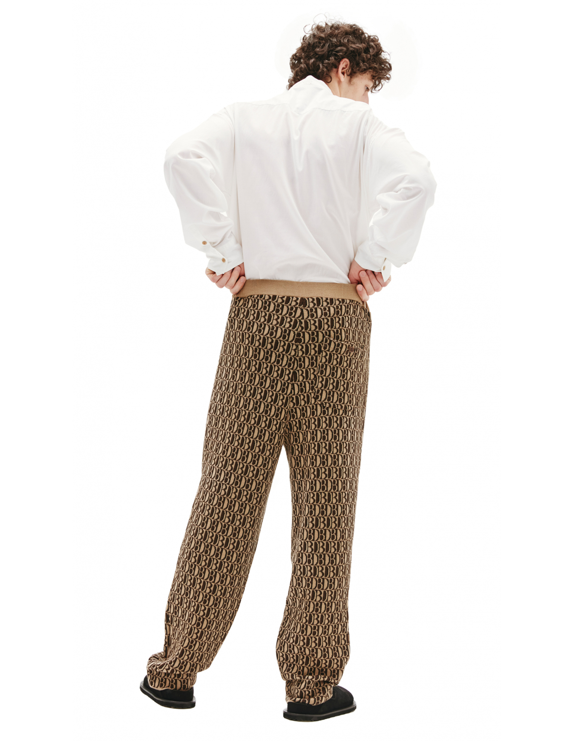 Doublet Brown Knitted Pants With DB MONOGRAM