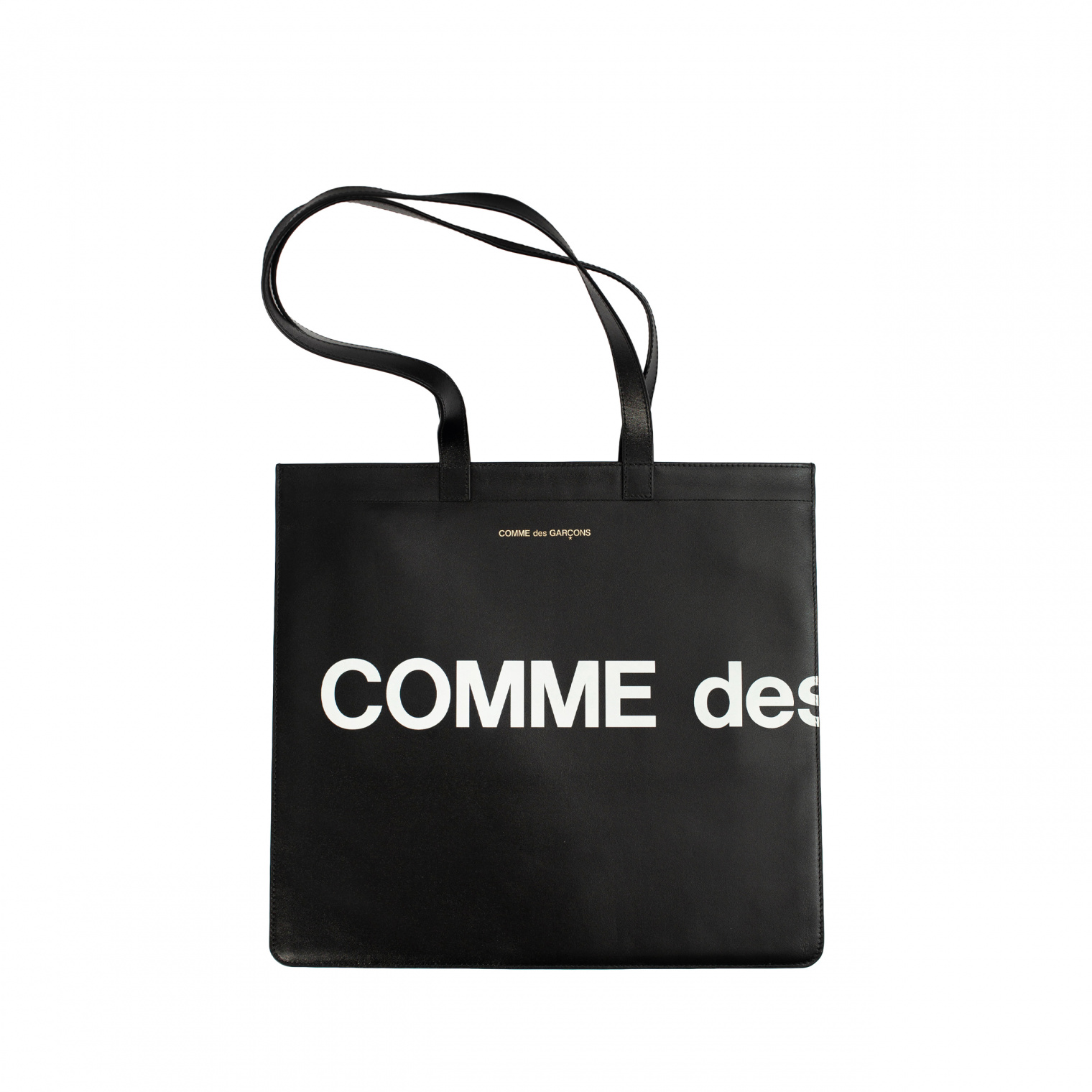 Comme des Garcons Wallets Черная кожаная сумка с логотипом