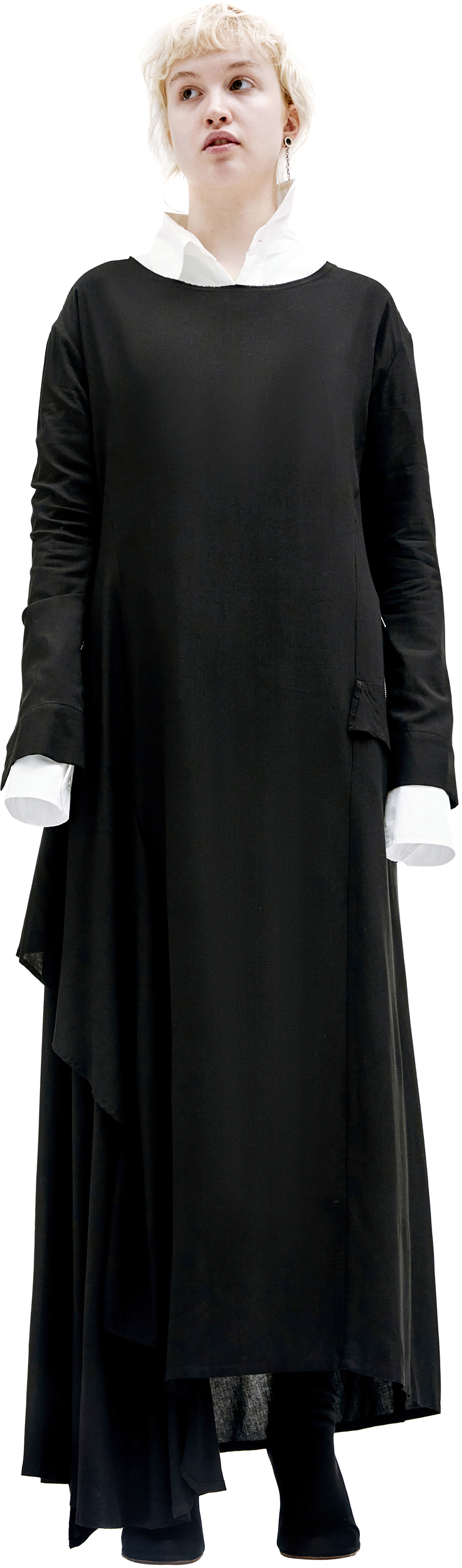 Yohji Yamamoto Платье в пол с асимметричным подолом