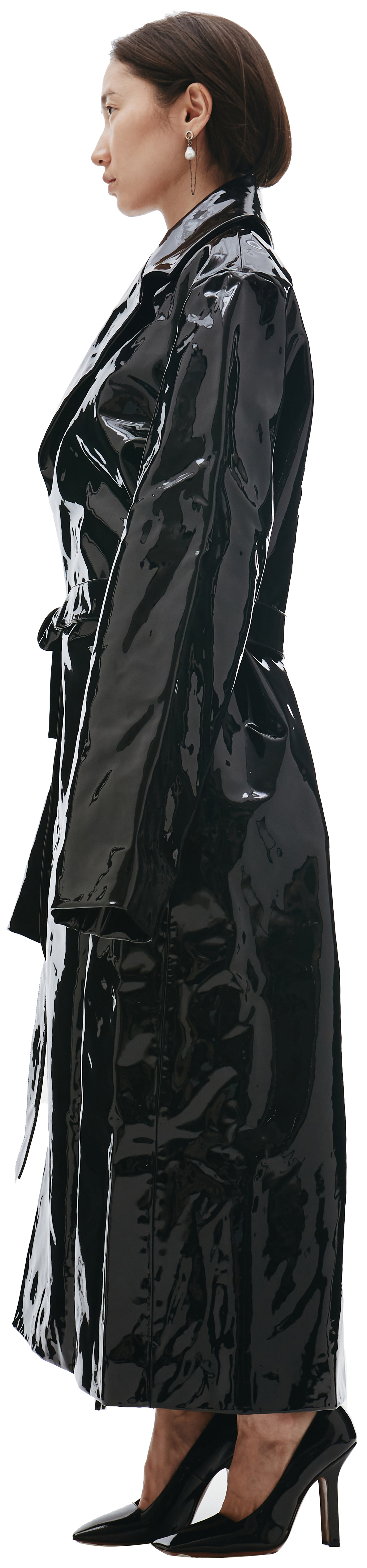 VETEMENTS Black Patent Leather Coat