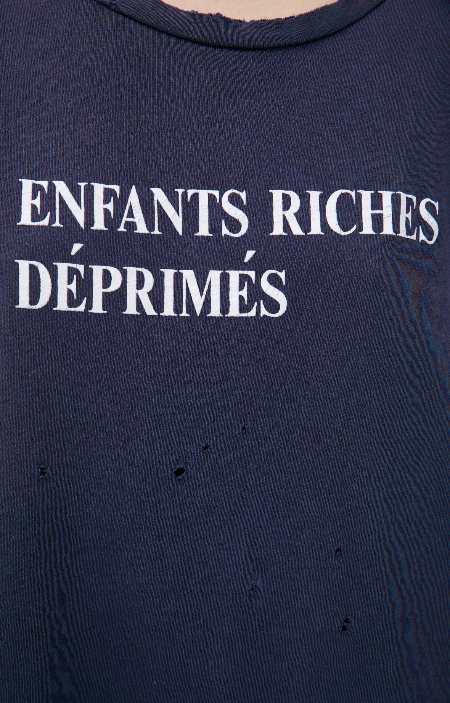 Enfants Riches Deprimes Ripped logo t-shirt