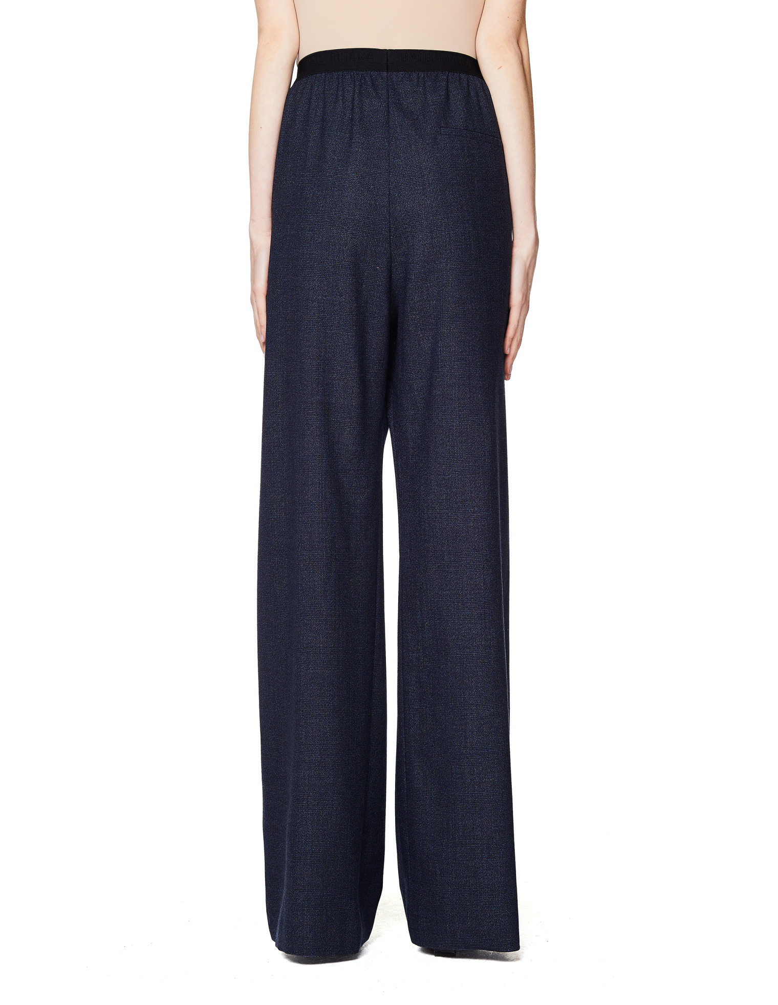 Balenciaga Dark Grey Checked Wool Trousers