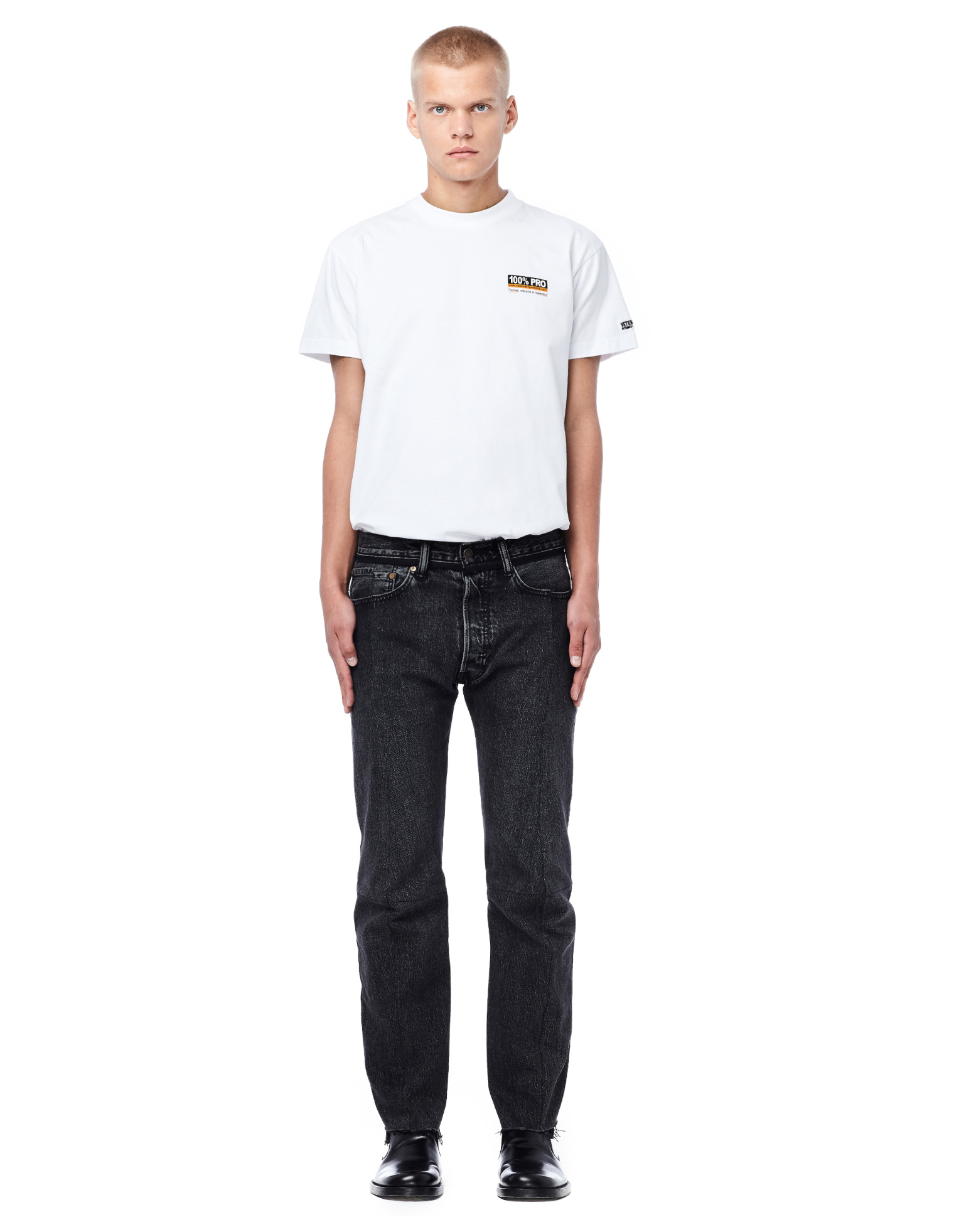 VETEMENTS White Tee with 100% Pro Print