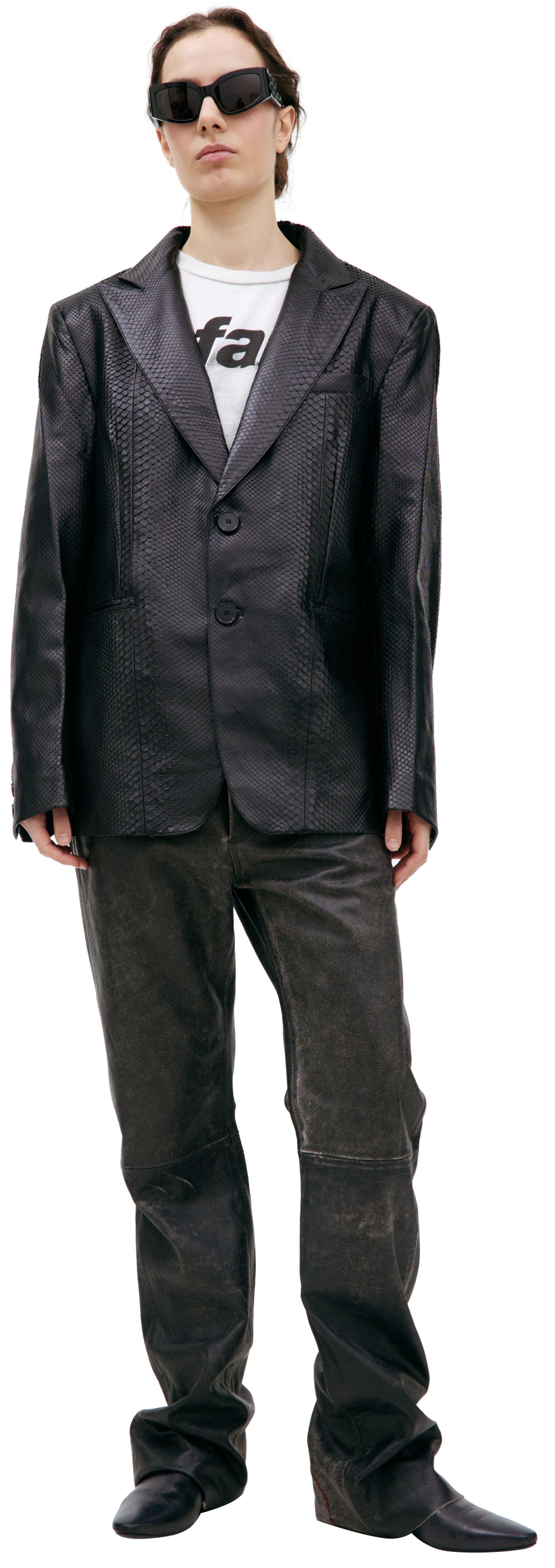 Enfants Riches Déprimés Single-breasted leather blazer