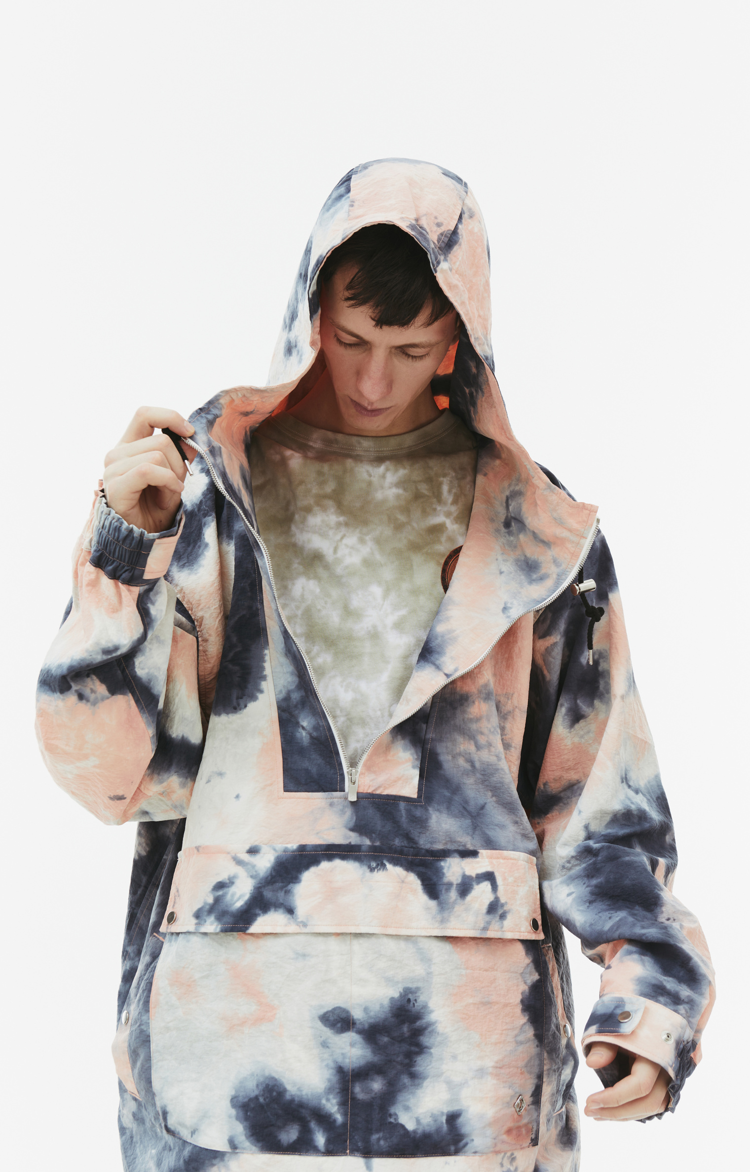 Children of the discordance Tie-dye nylon anorak