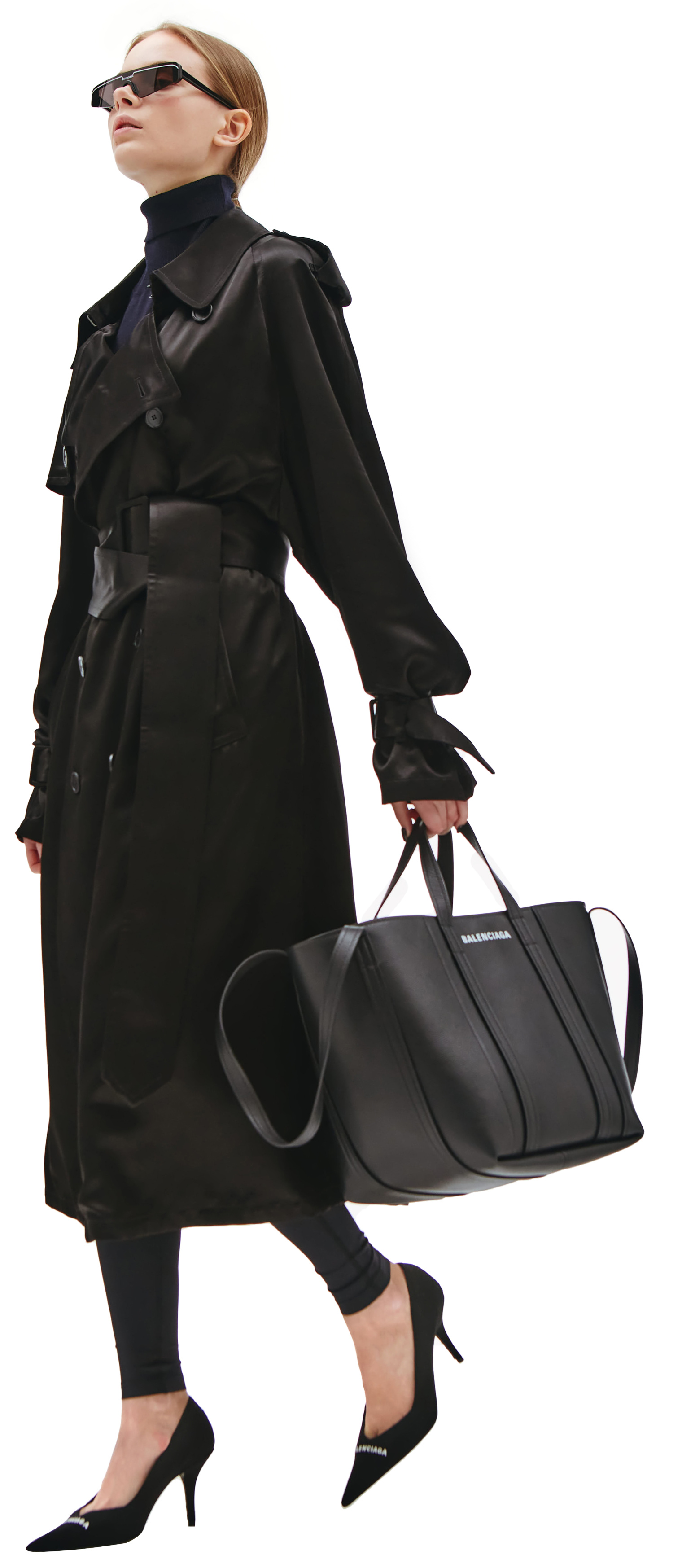 Balenciaga Черное платье-тренч