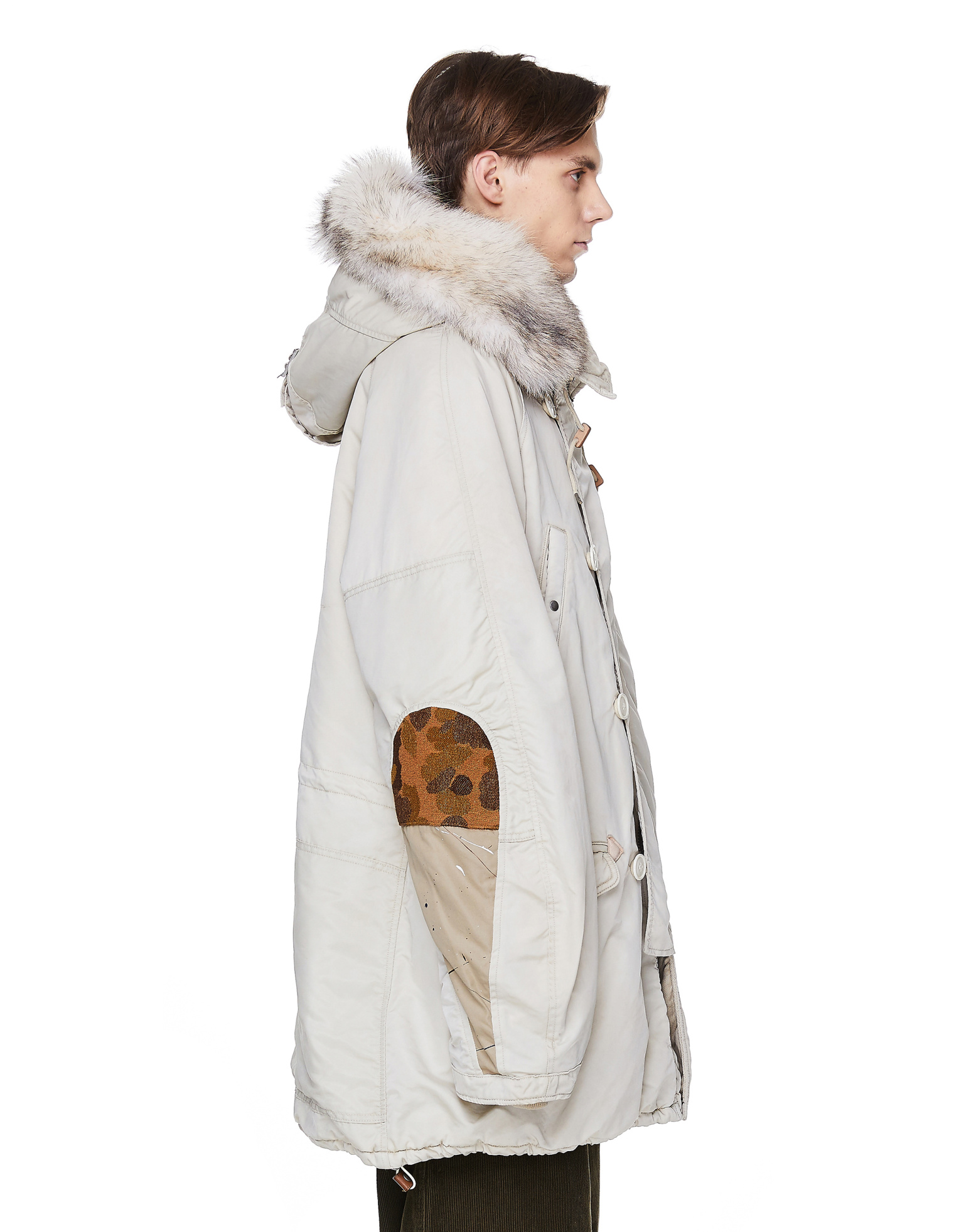 visvim Белая хлопковая парка с капюшоном