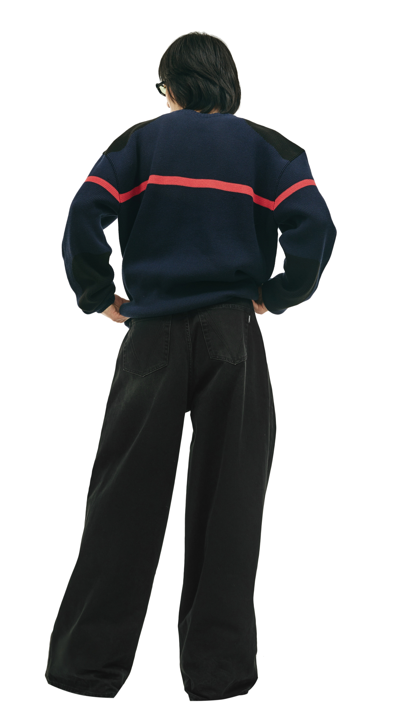 VETEMENTS Navy Blue Cotton & Cashmere Sweater