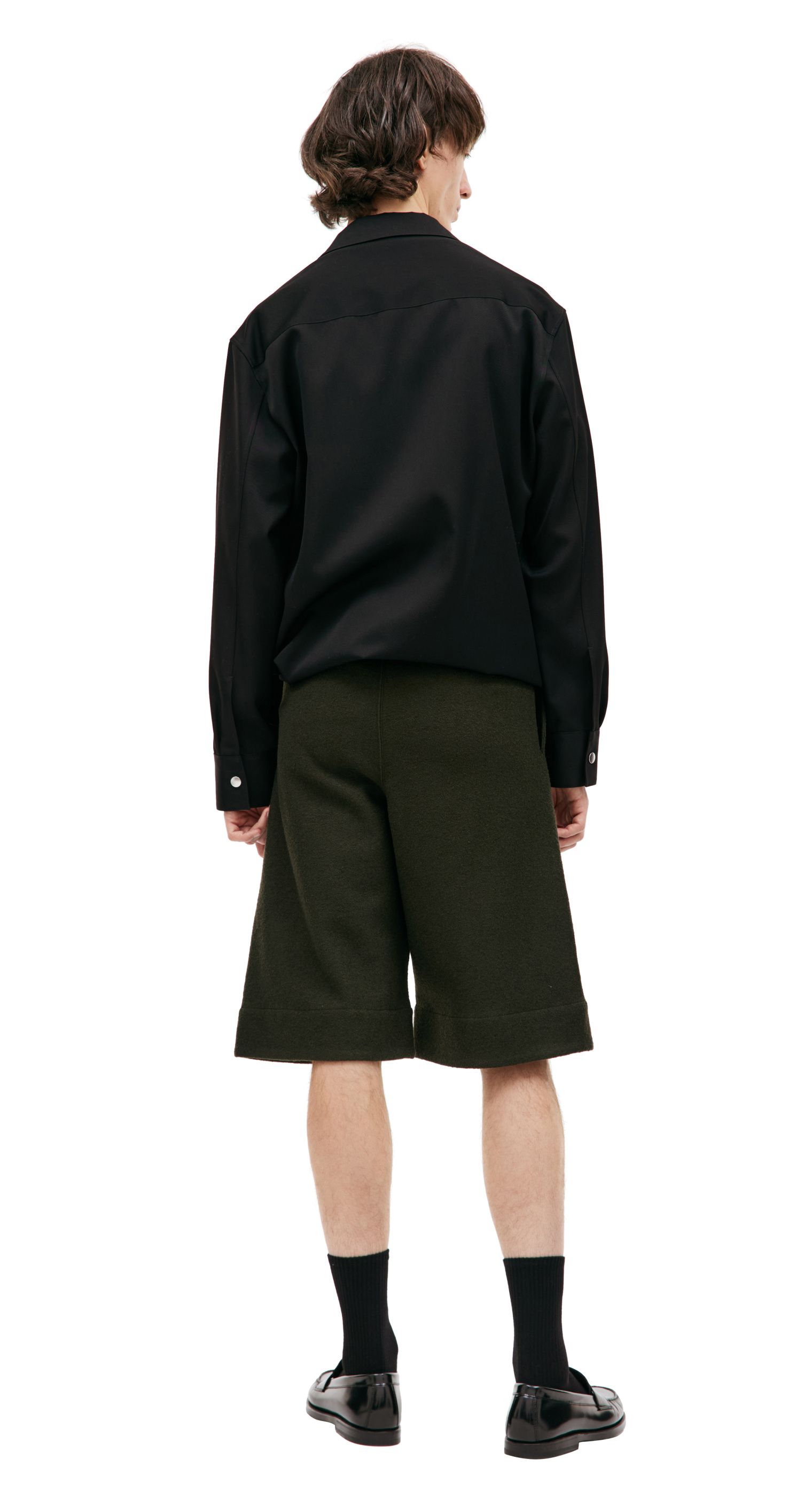 Jil Sander Зеленые шерстяные шорты