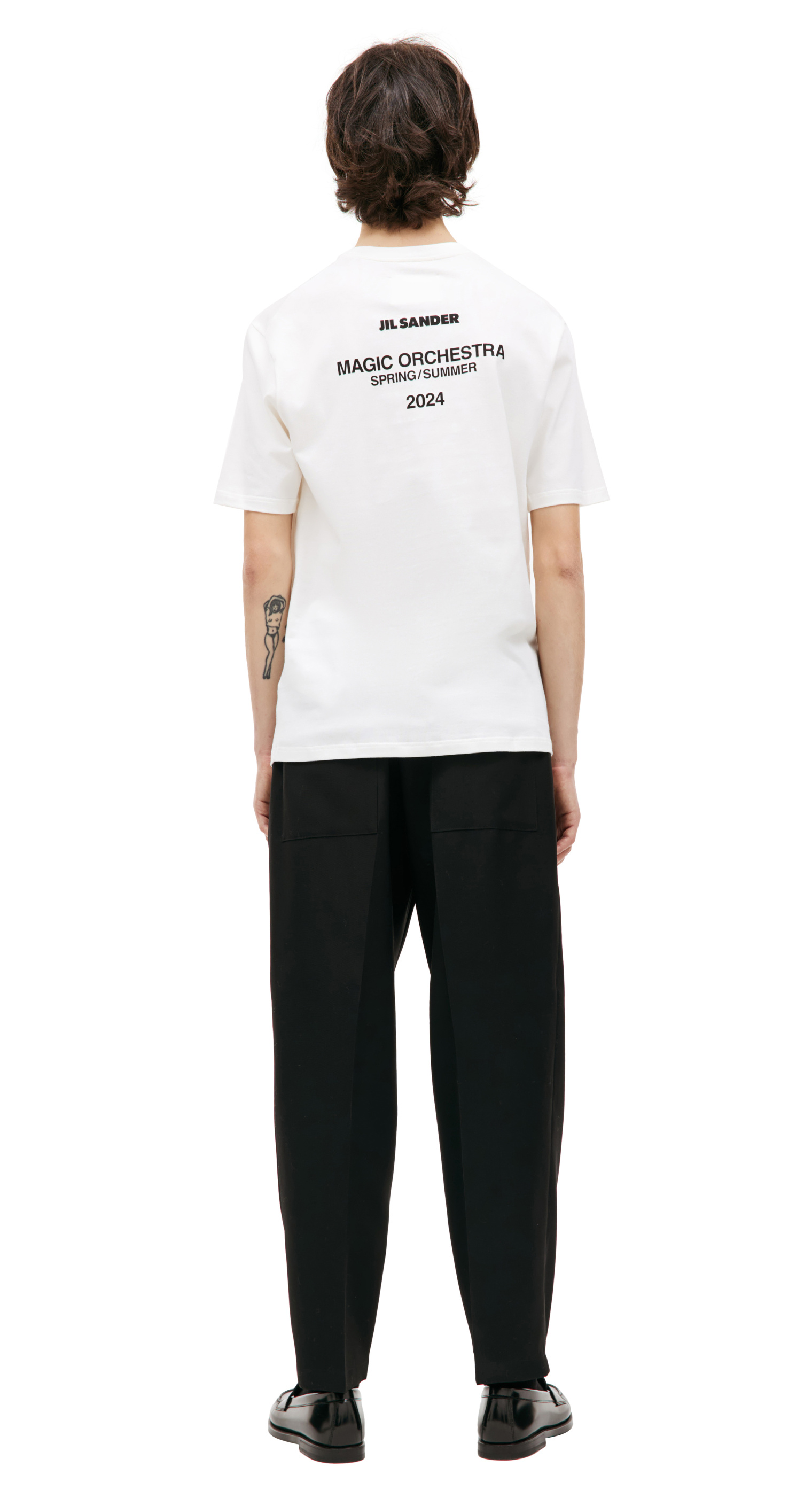 Jil Sander Белая футболка с графическим принтом