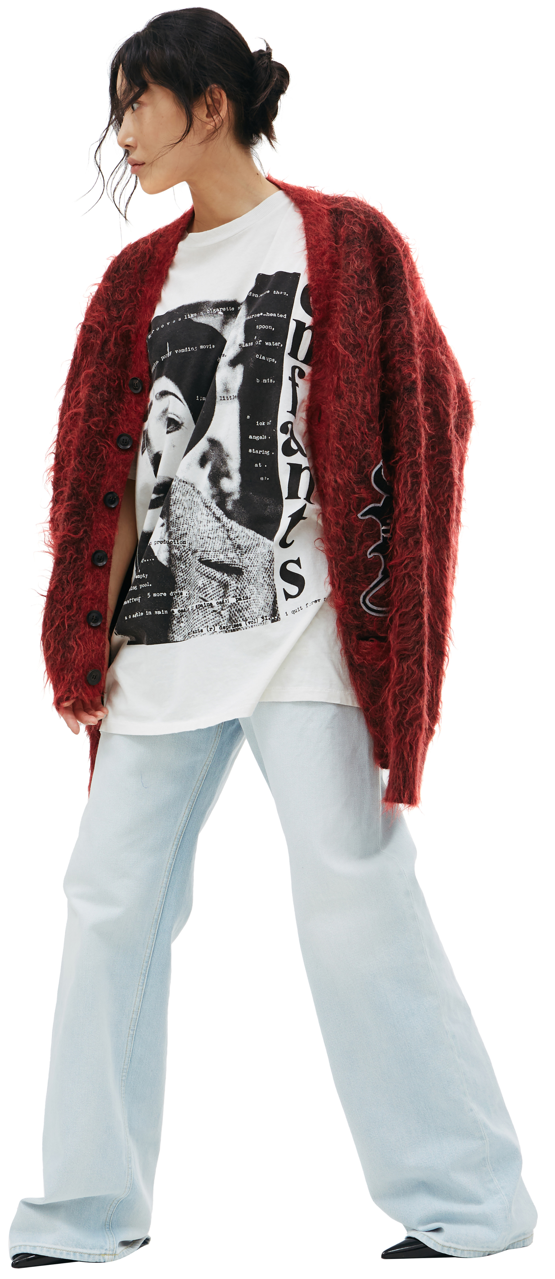 Children of the discordance Patched wool cardigan