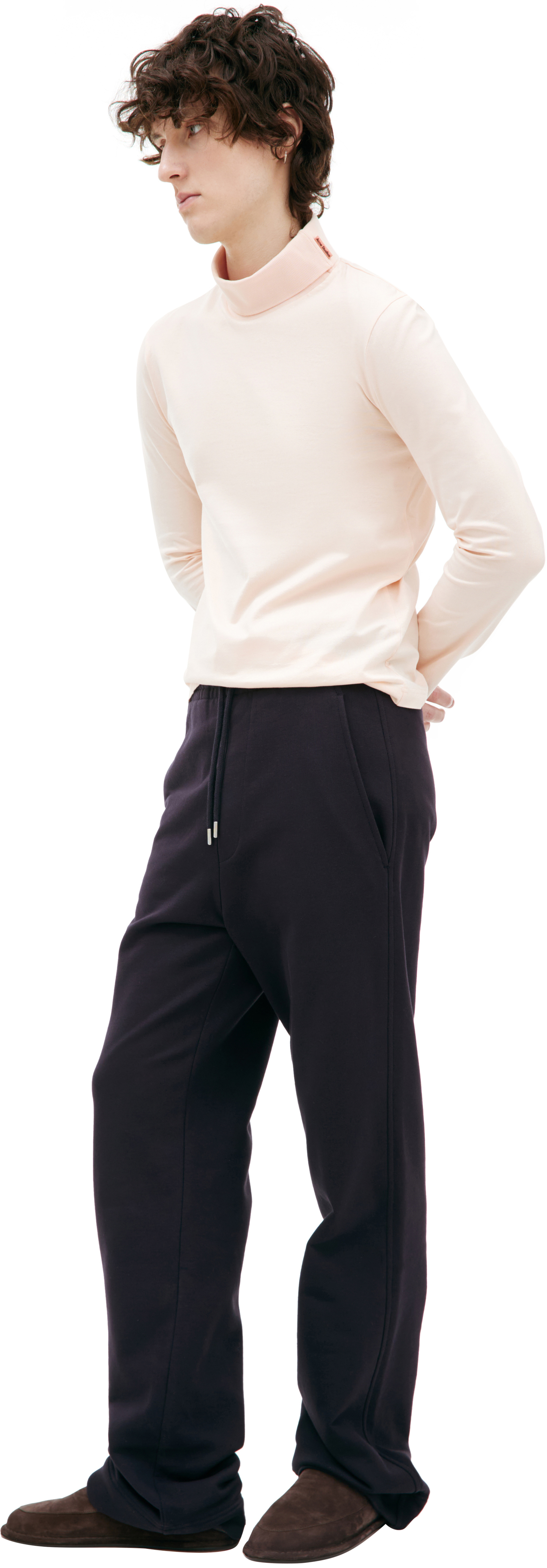 Dries Van Noten Navy blue cotton trousers