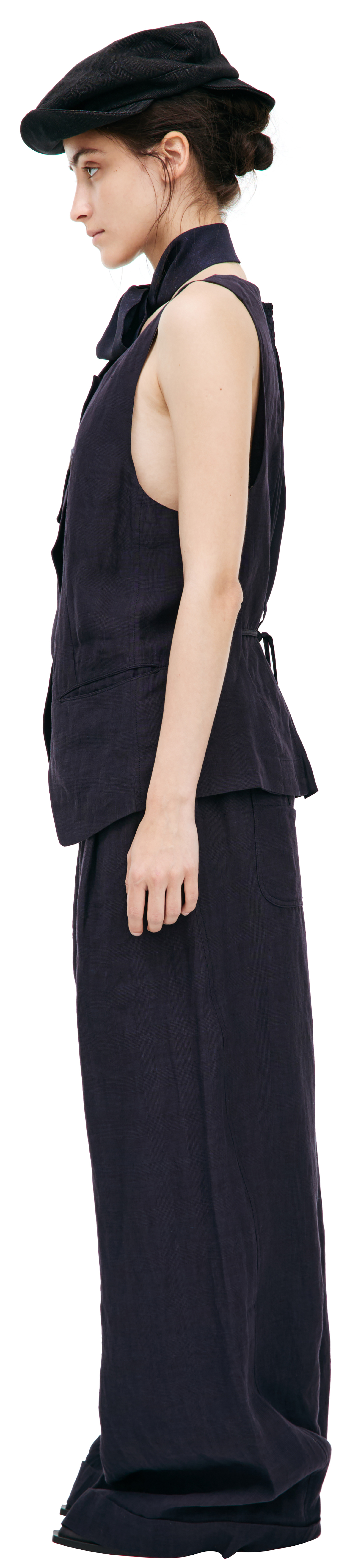 Ziggy Chen Plaid linen vest