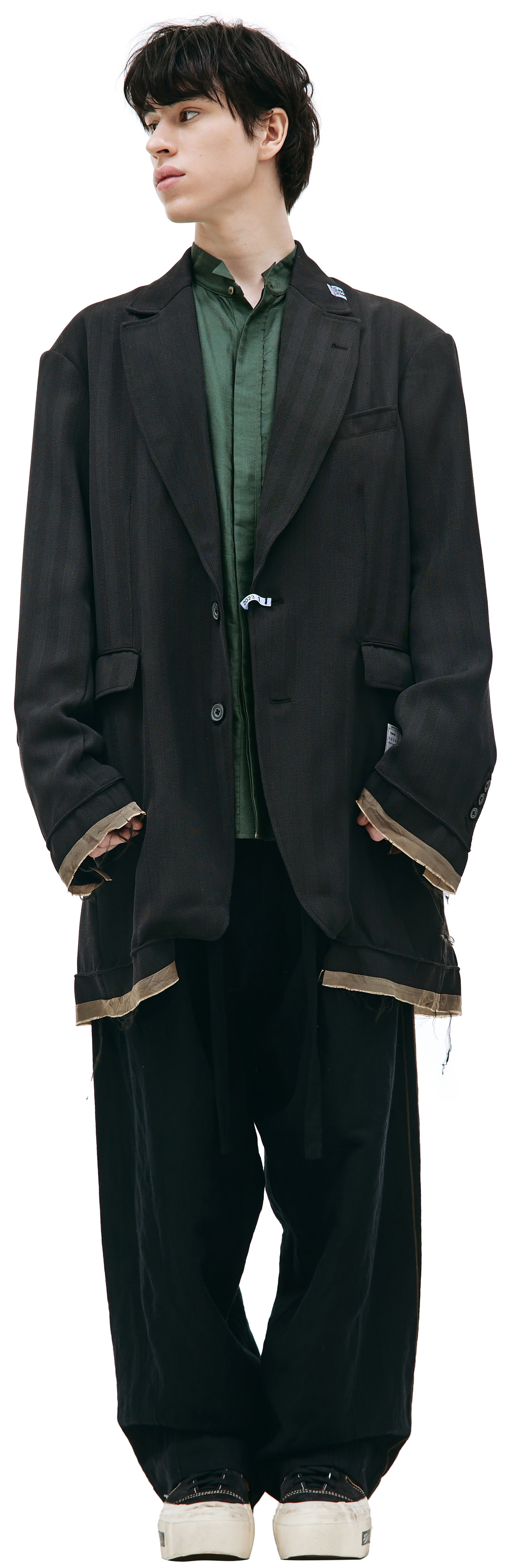 Maison Mihara Yasuhiro Комбинированный пиджак с патчем